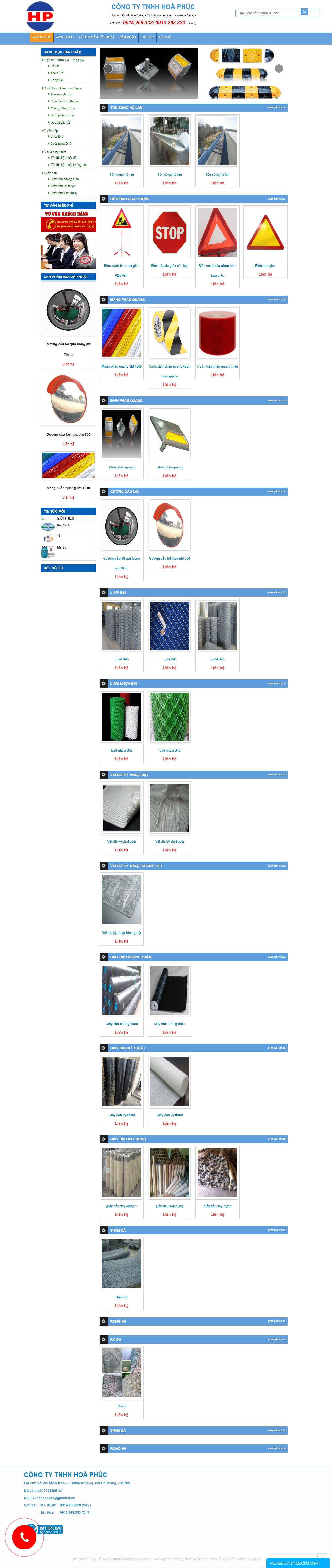 Thiết kế Web vật tư giao thông vattugiaothonghoaphuc.com