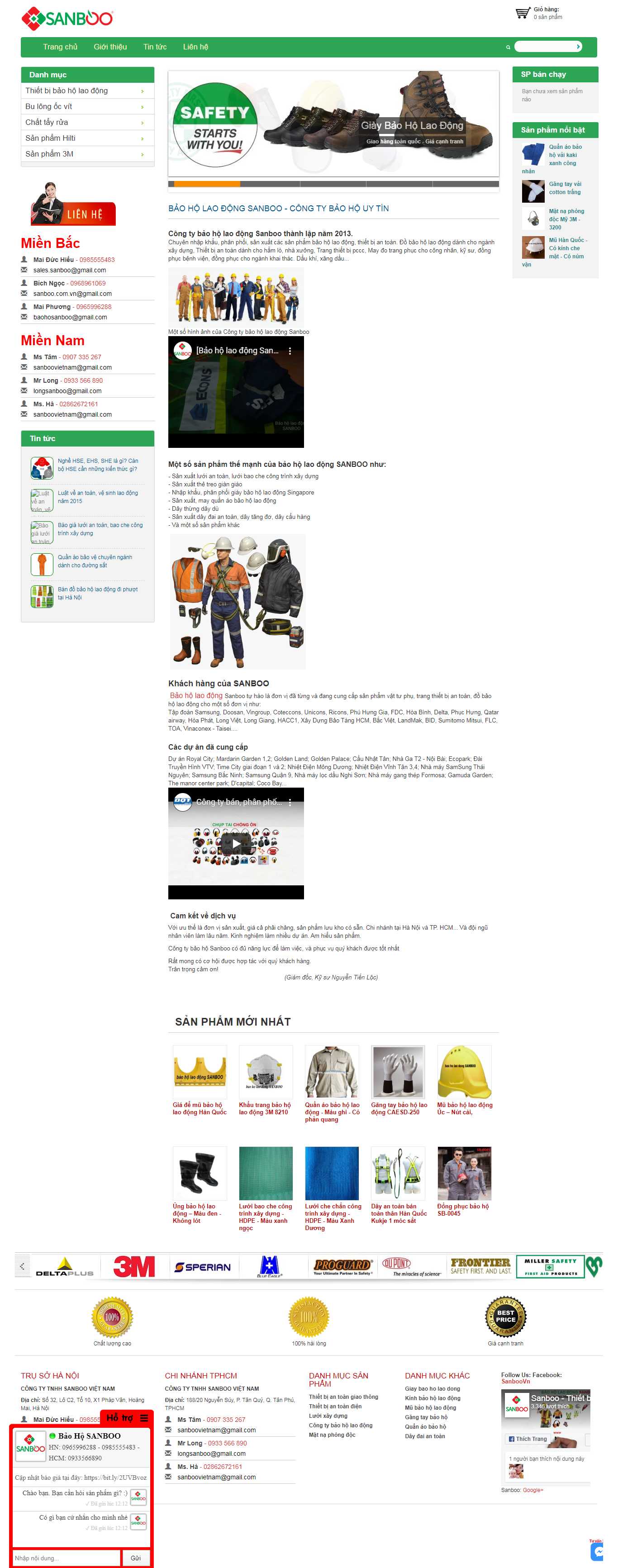 Thiết kế Web vật tư giao thông sanboo.com.vn