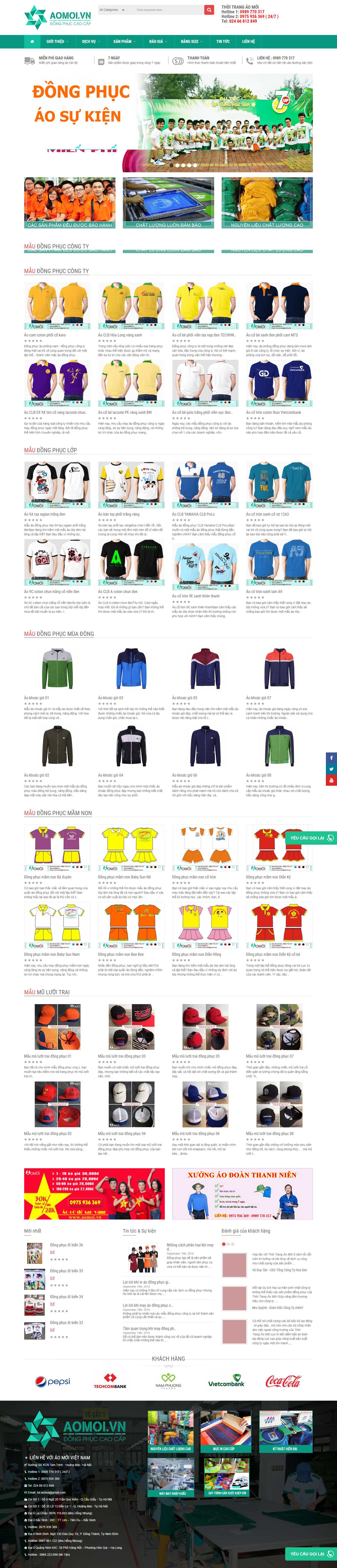 Thiết kế Web xưởng may đồng phục aomoi.vn