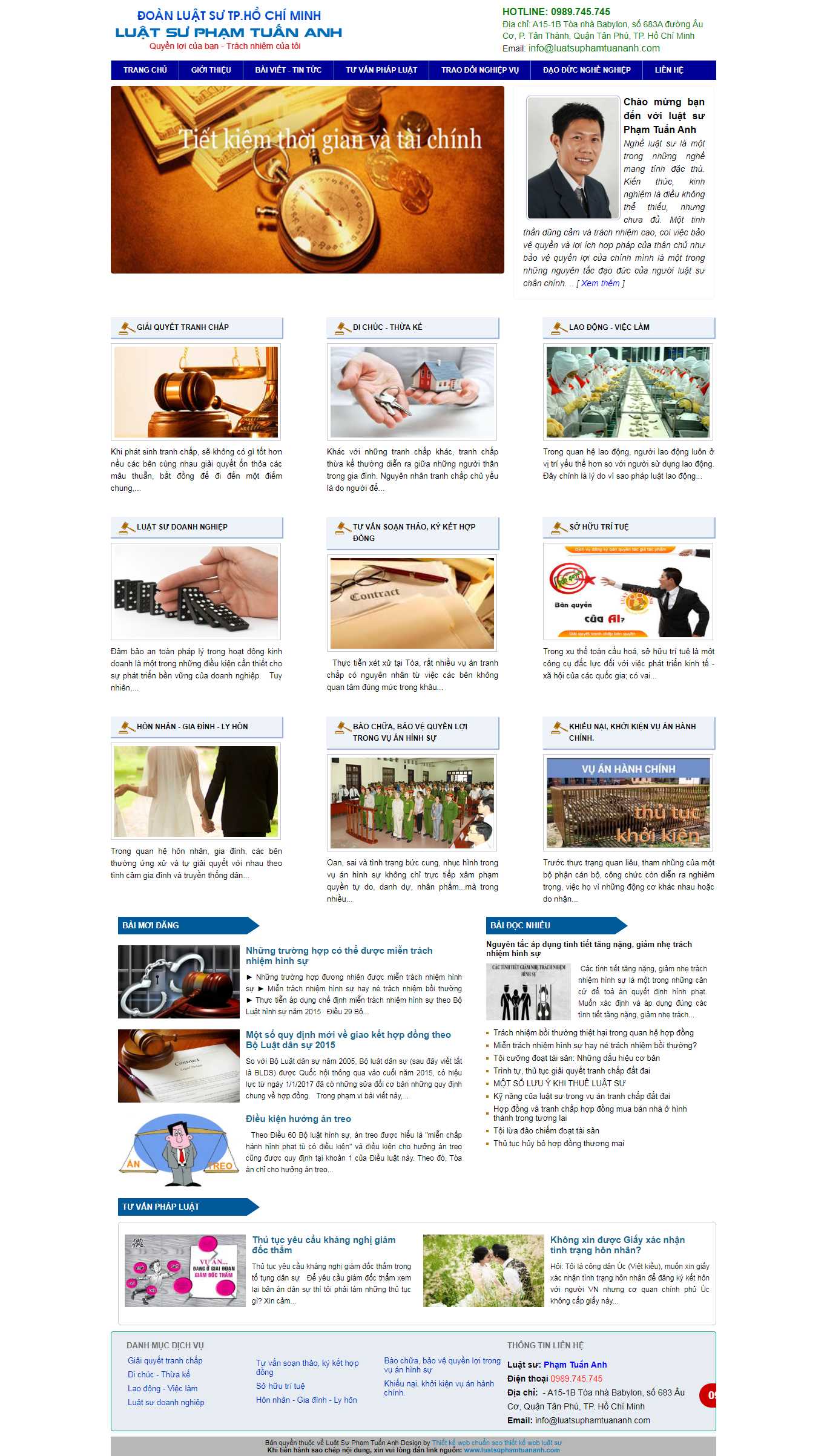 Thiết kế Web văn phòng luật sư luatsuphamtuananh.com