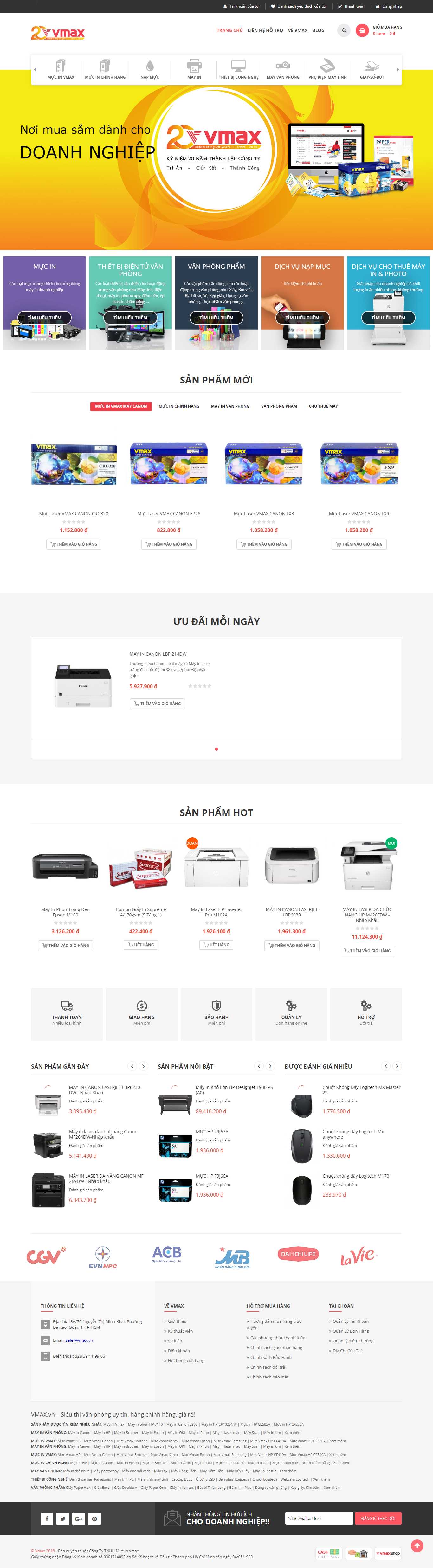 Thiết kế Web văn phòng phẩm đẹp vmax.vn