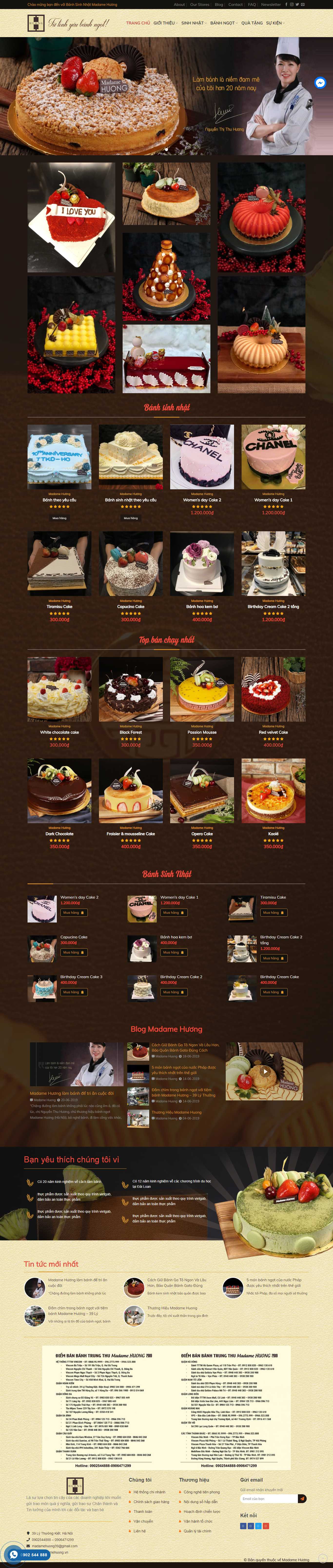 Thiết kế Web bánh kẹo madamehuong.vn