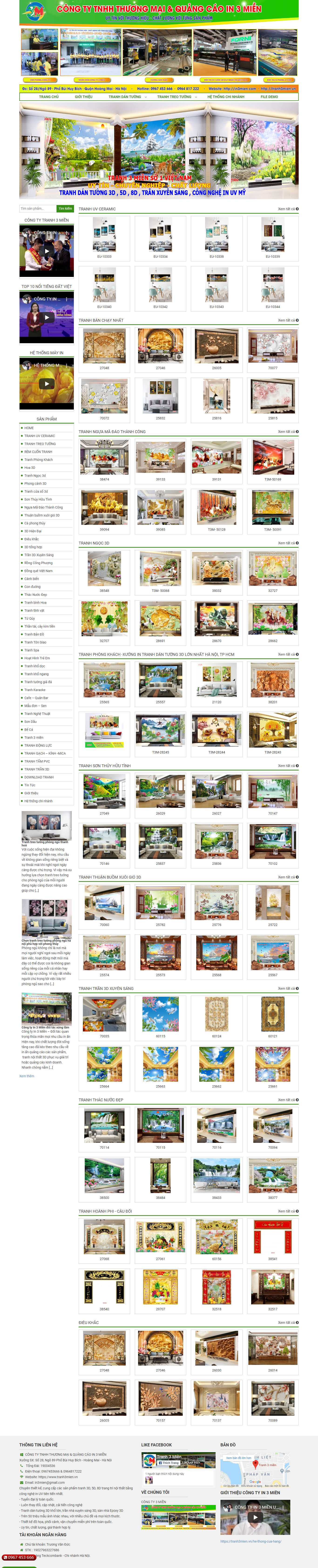 Thiết kế Web bán tranh 3d tranh3mien.vn