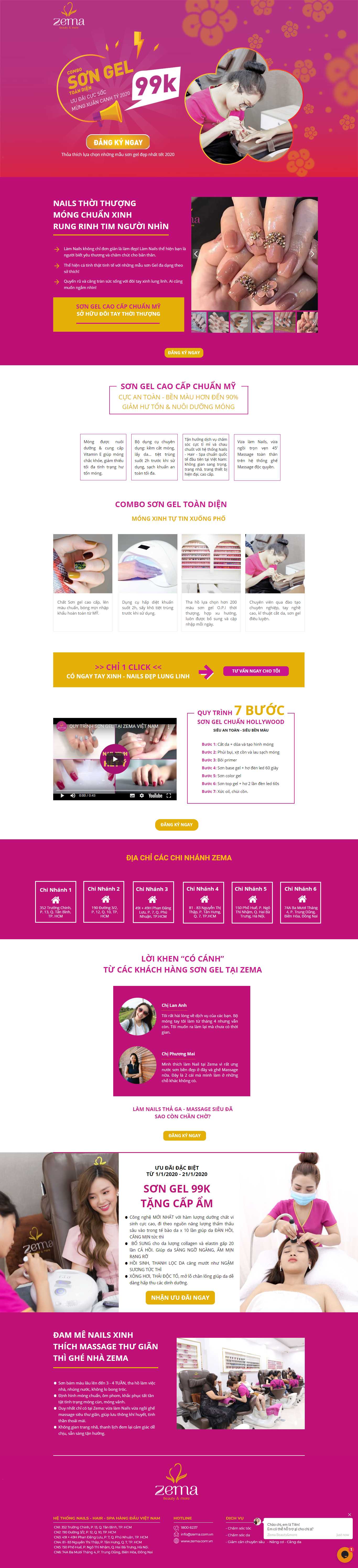 Thiết kế Web salon nails combonail99.zema.com.vn