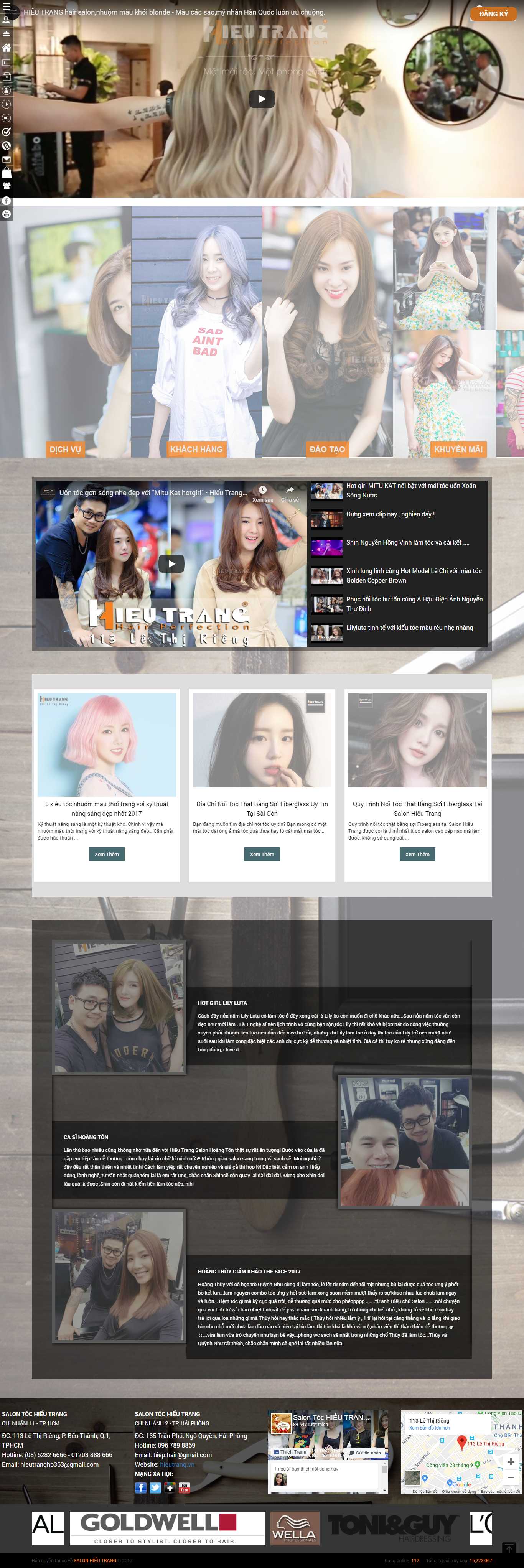 Thiết kế Web salon tóc hieutrang.vn