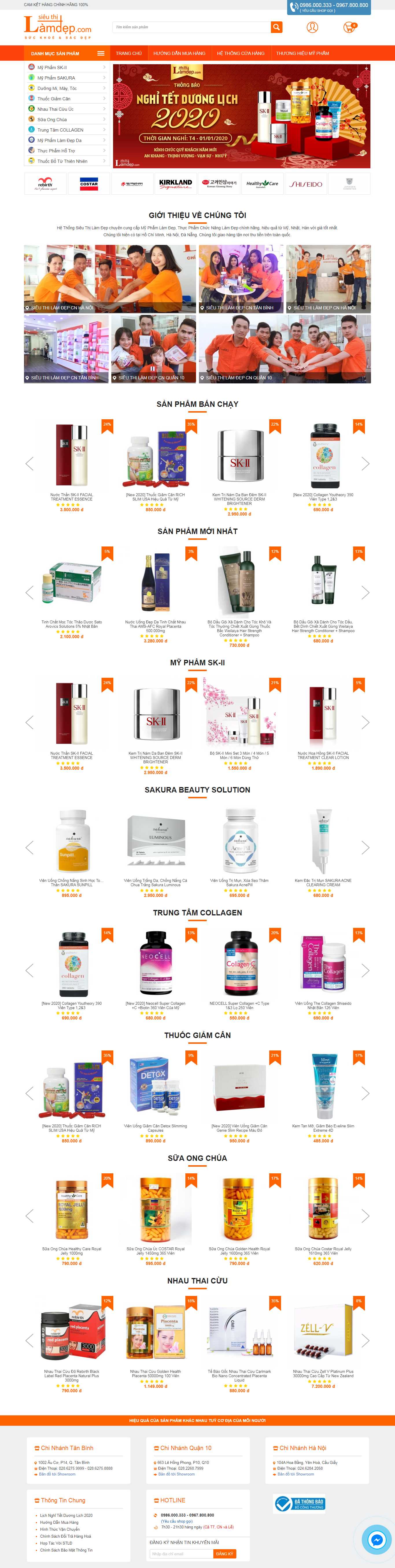 Thiết kế Web mỹ phẩm làm đẹp sieuthilamdep.com