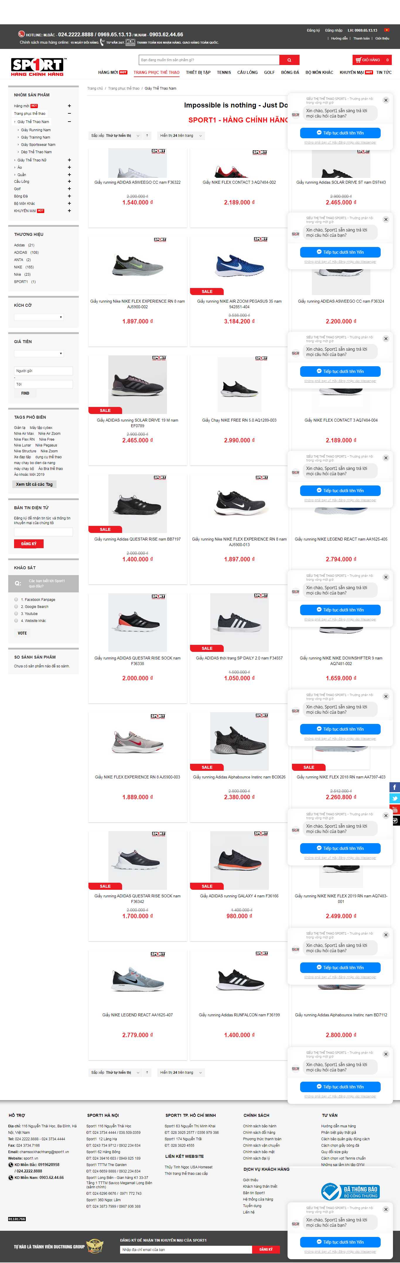 Thiết kế Web bán giày thể thao sport1.vn