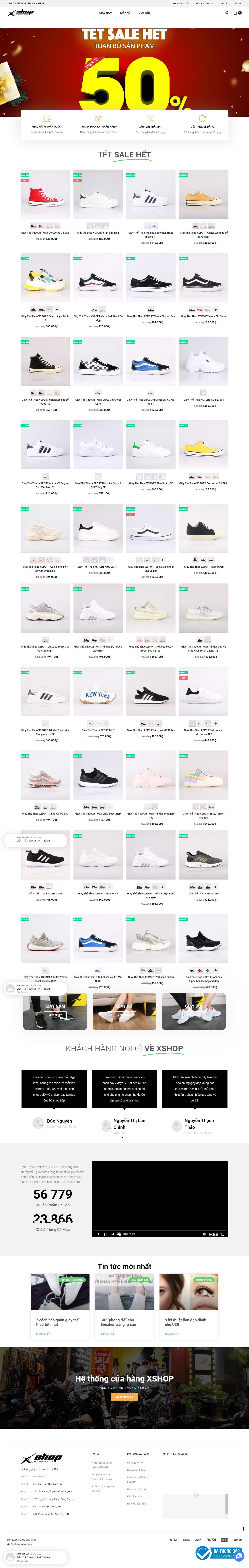 Thiết kế Web bán giày thể thao giayxshop.vn