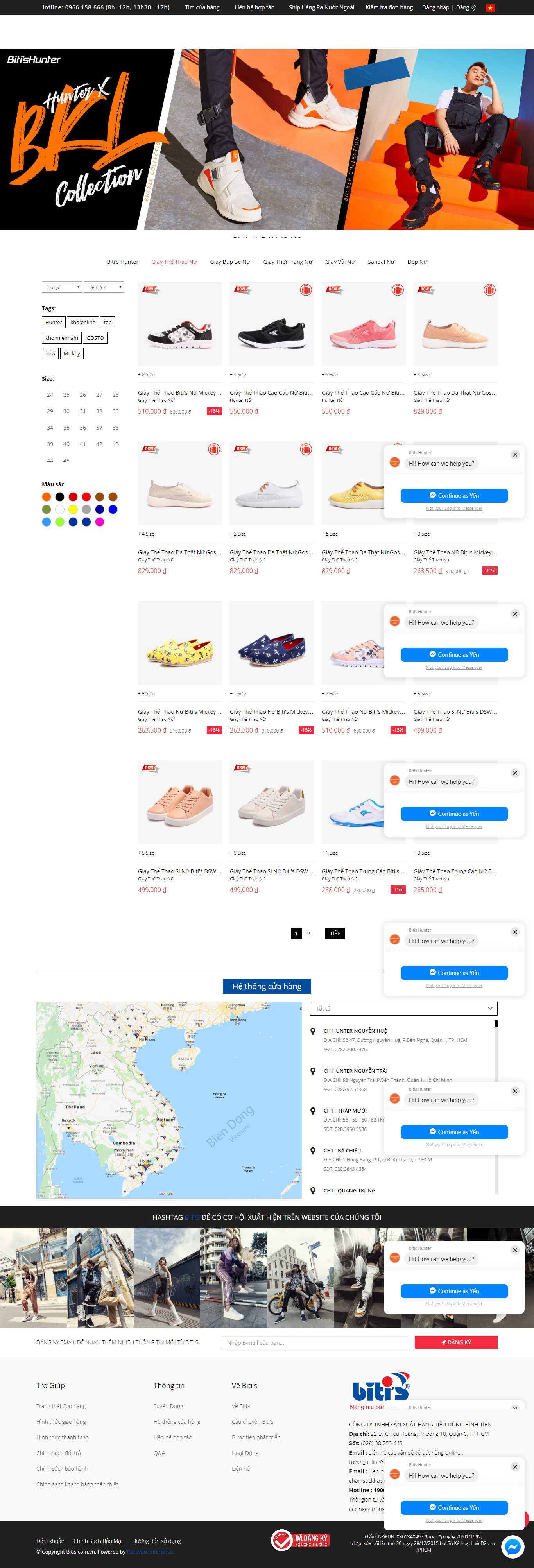 Thiết kế Web bán giày thể thao bitis.com.vn