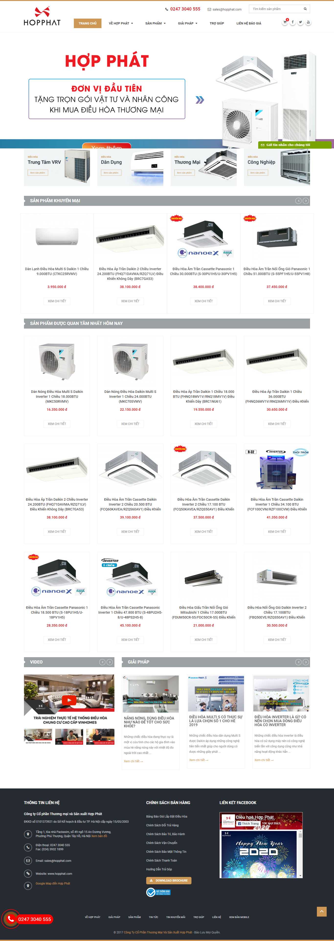Thiết kế Web lắp đặt điều hòa hopphat.com