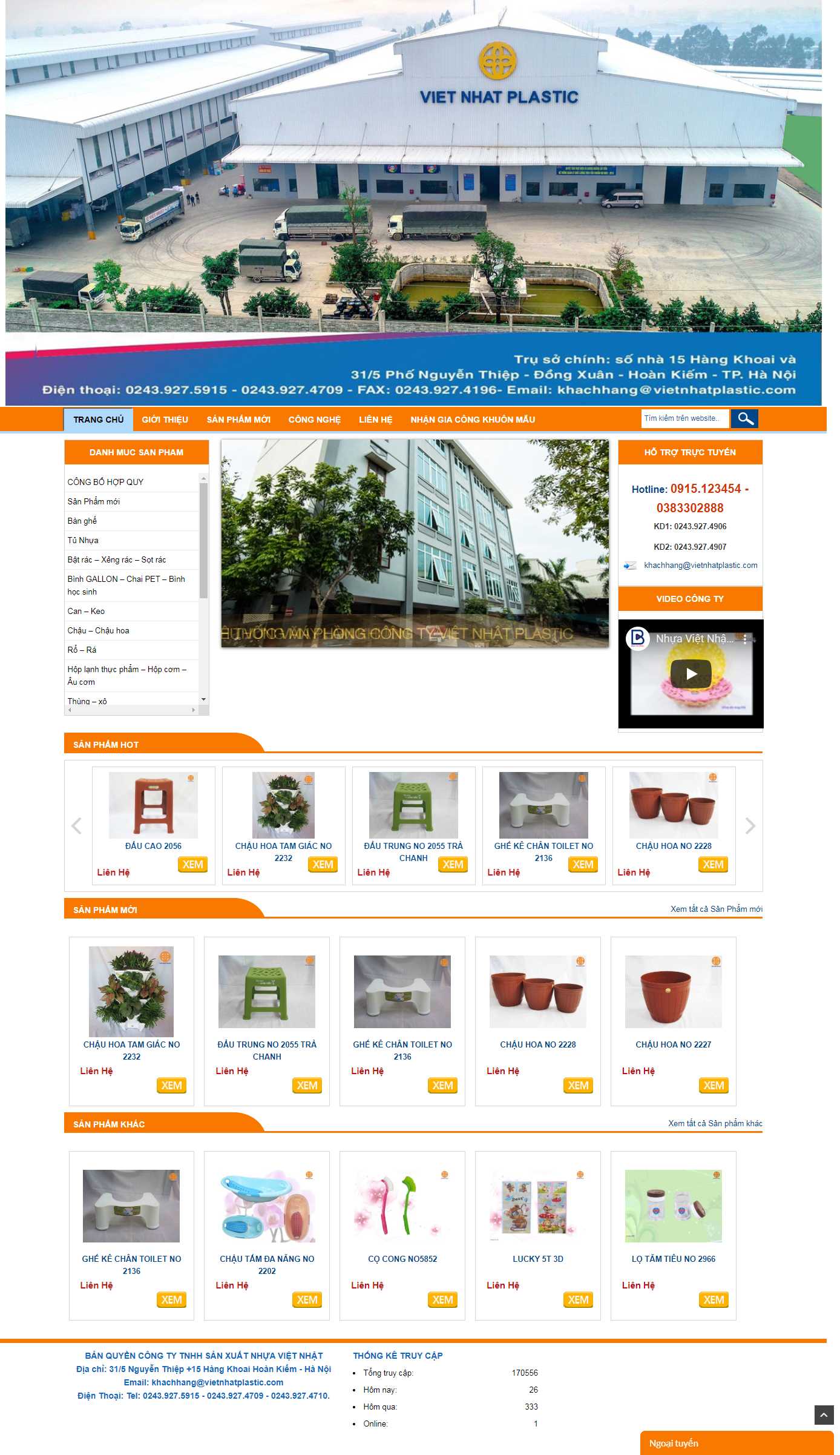 Thiết kế Web sản xuất nhựa vietnhatplastic.com