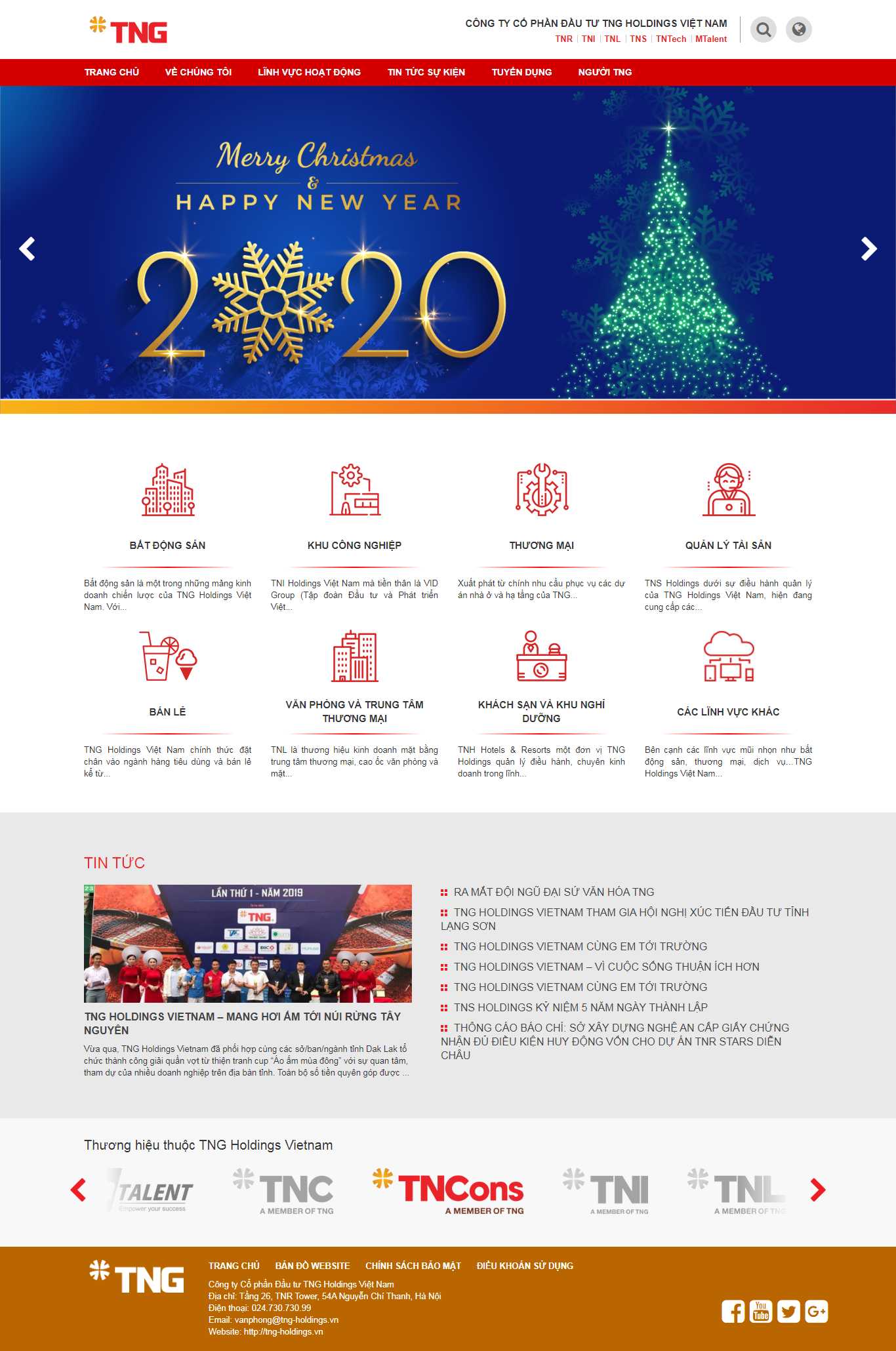 Thiết kế Web khu công nghiệp tng-holdings.vn