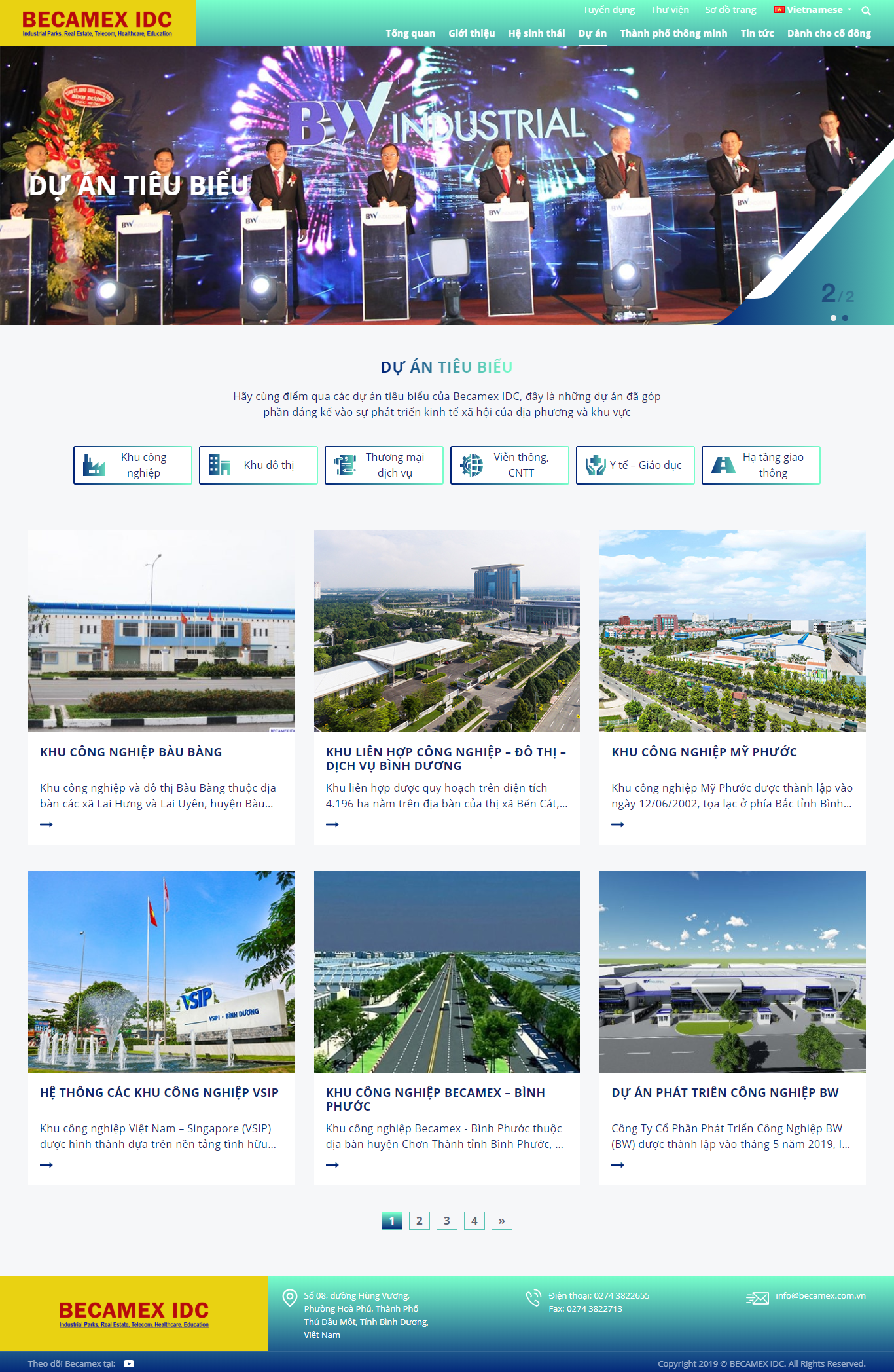 Thiết kế Web khu công nghiệp becamex.com.vn