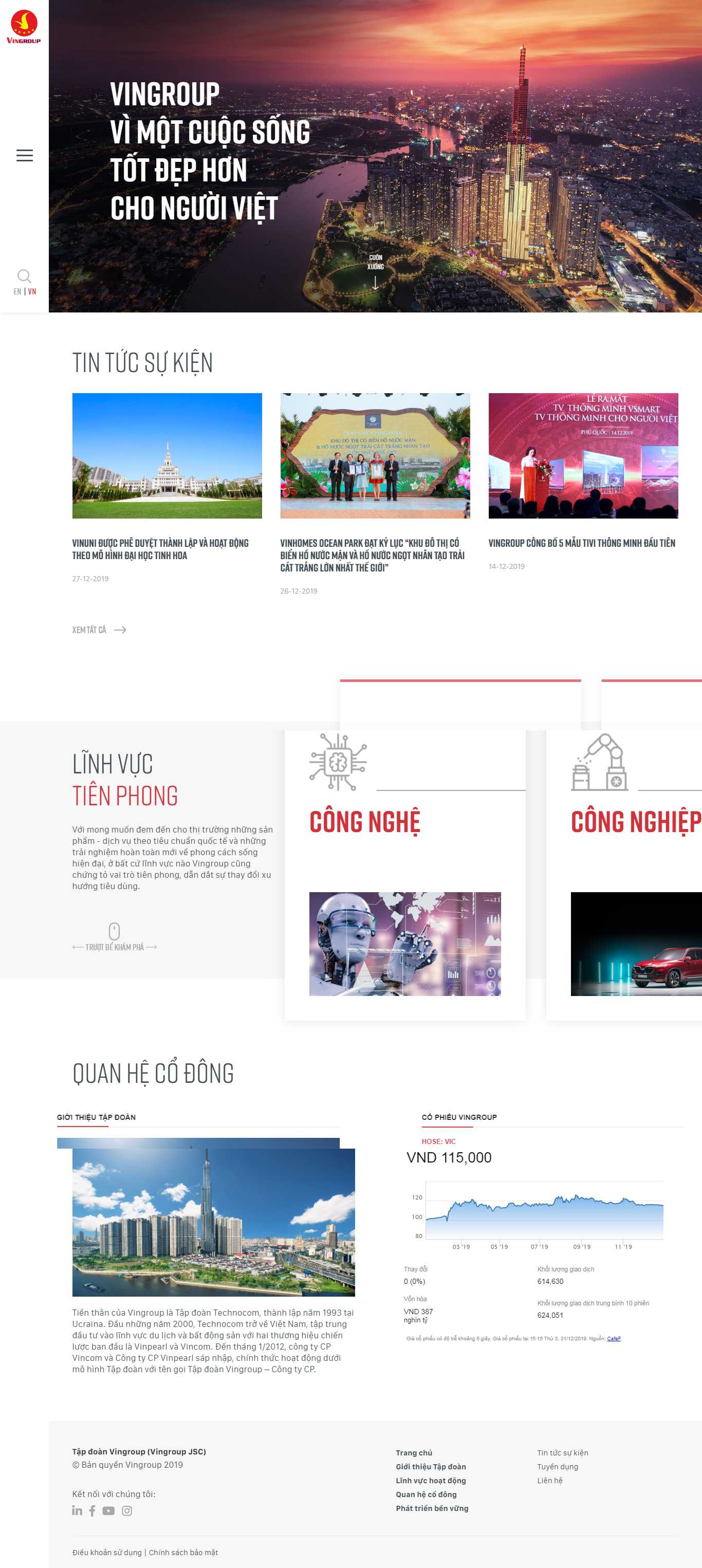 Thiết kế Web tập đoàn vingroup.net