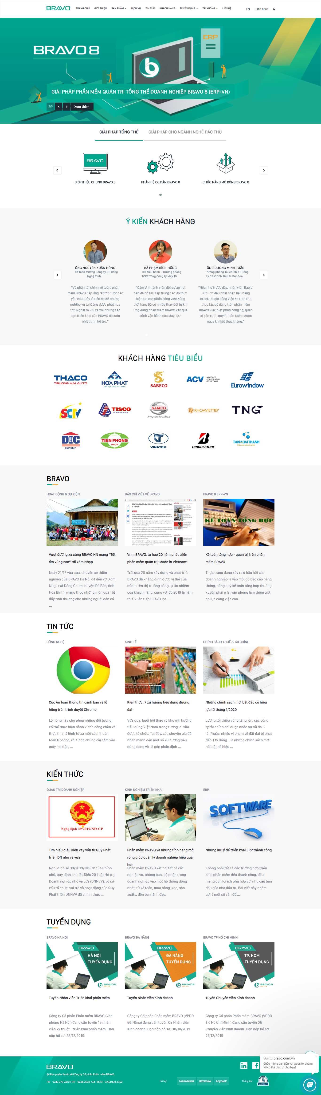 Thiết kế Web theo yêu cầu bravo.com.vn