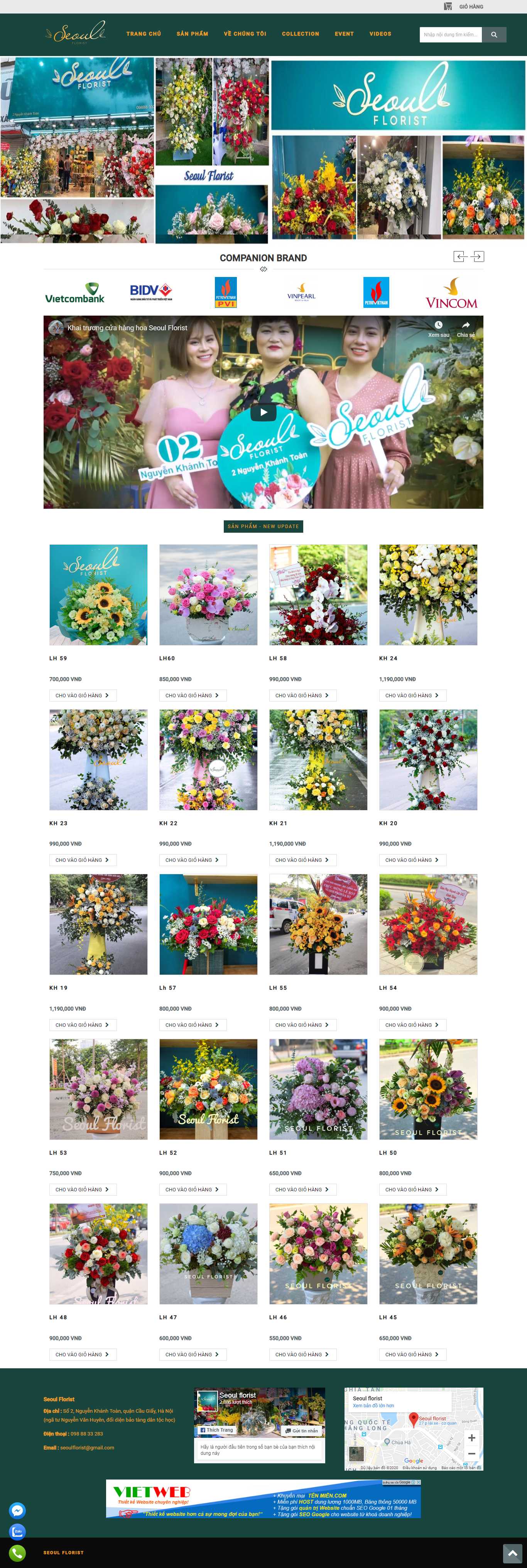 Thiết kế Web theo yêu cầu seoulflorist.vn
