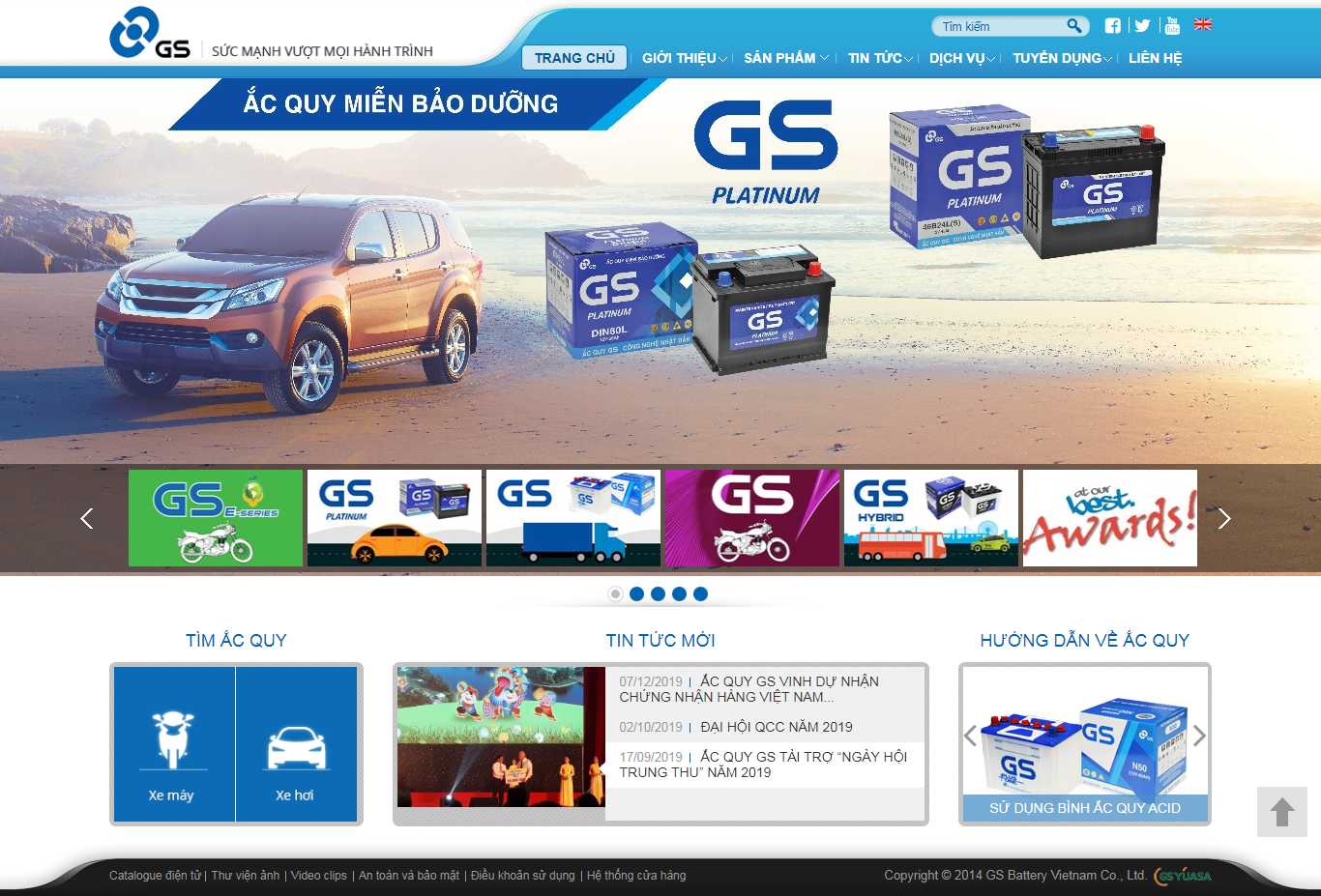 Thiết kế Web ắc quy gsbattery.vn