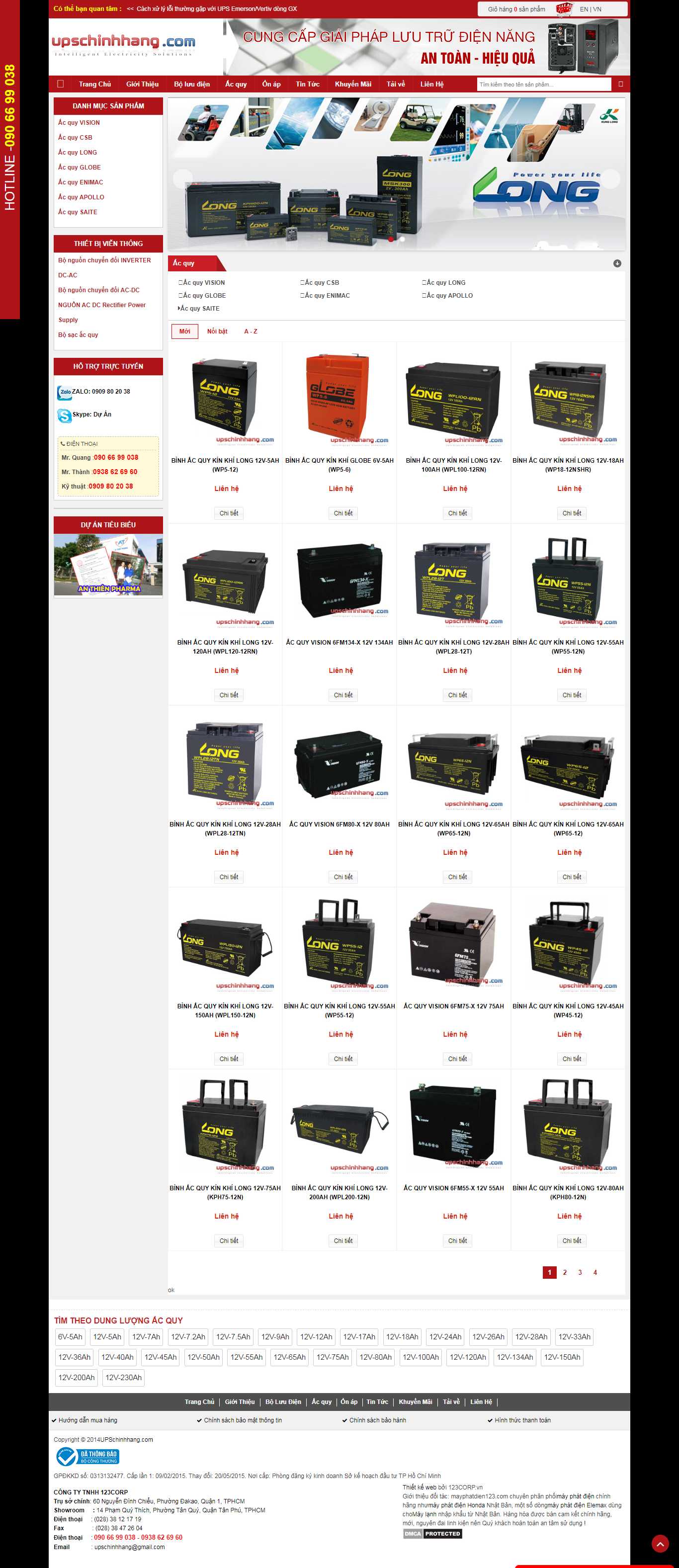 Thiết kế Web ắc quy upschinhhang.com