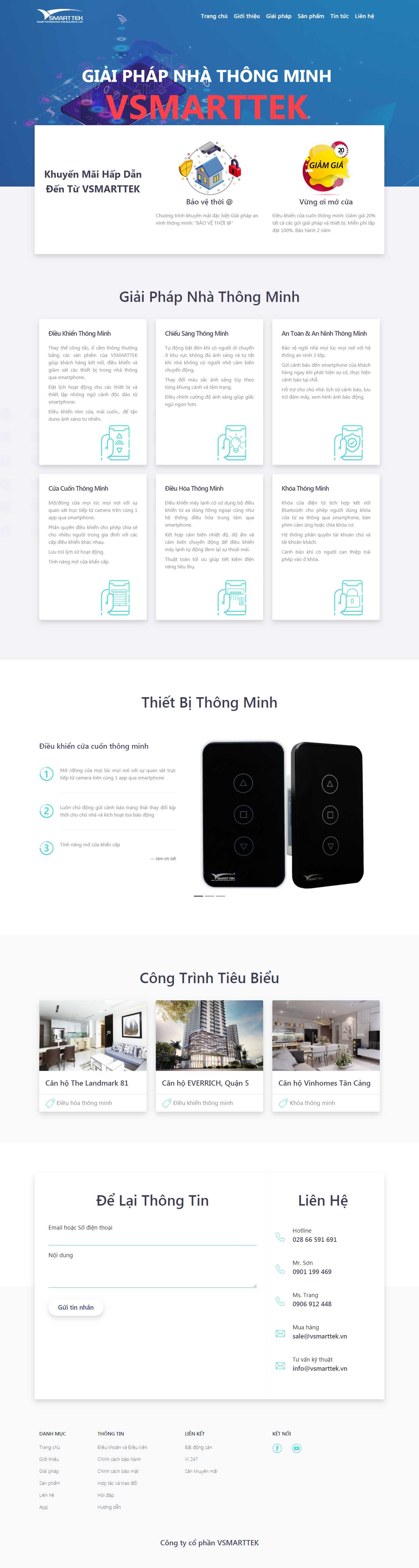 Thiết kế Web hệ thống an ninh vsmarttek.vn