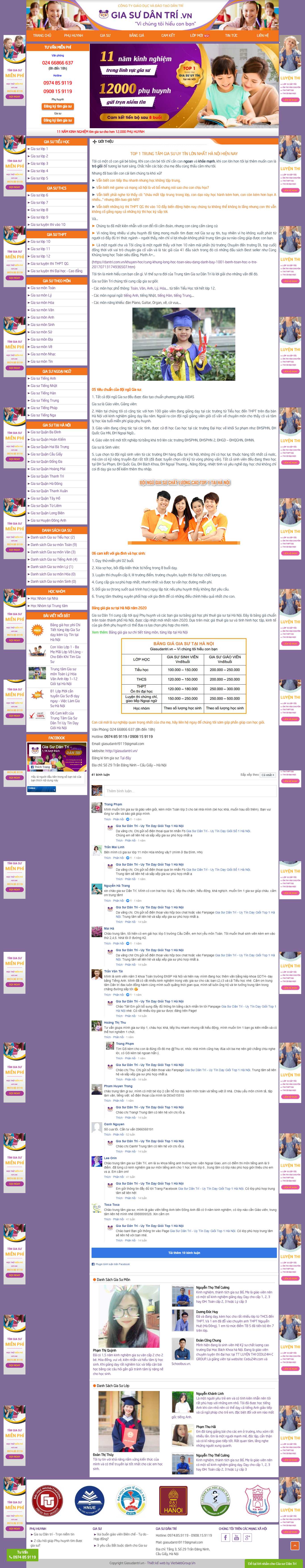Thiết kế Web gia sư giasudantri.vn