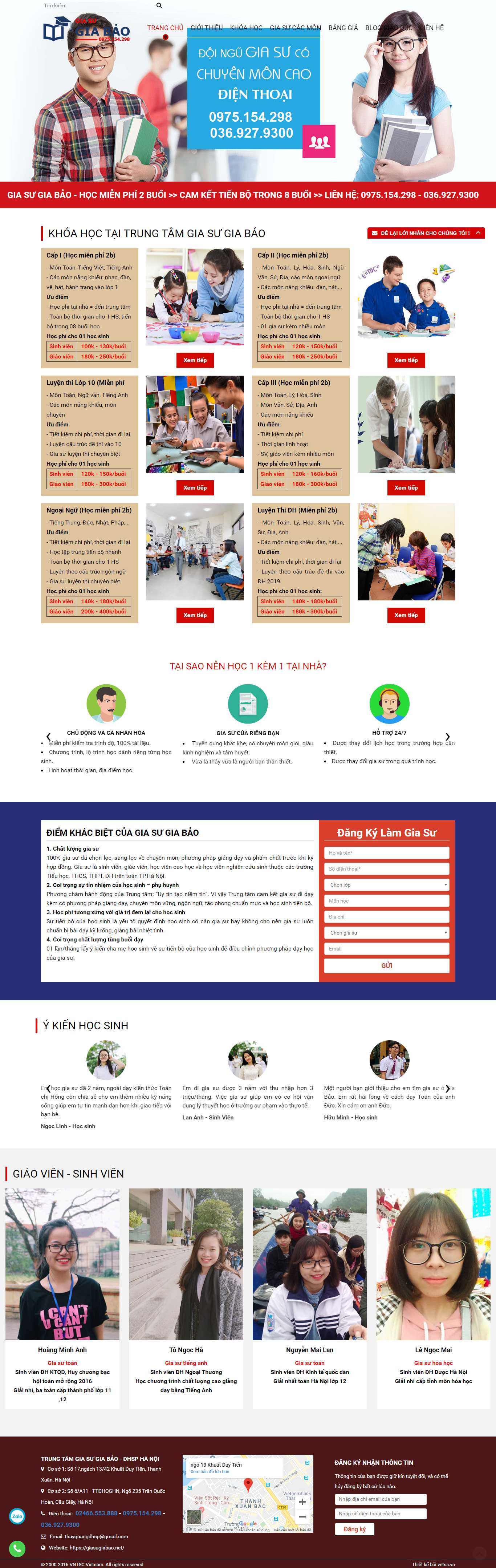 Thiết kế Web gia sư giasugiabao.net