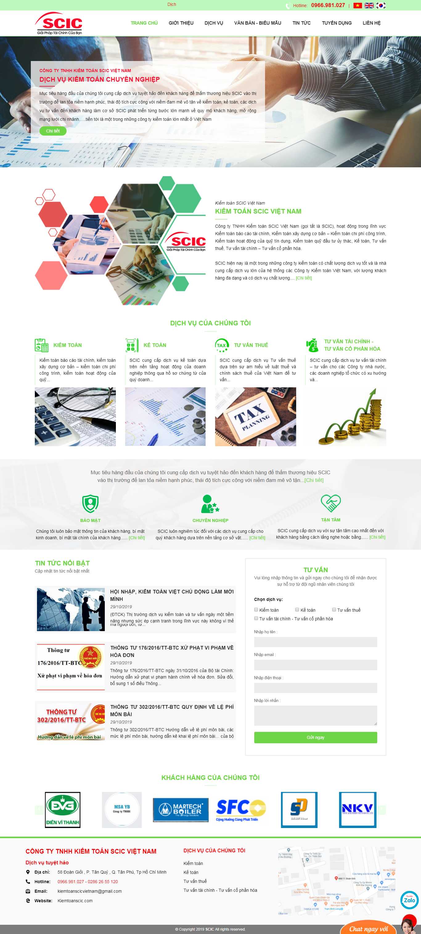 Thiết kế Web kế toán kiemtoanscic.com