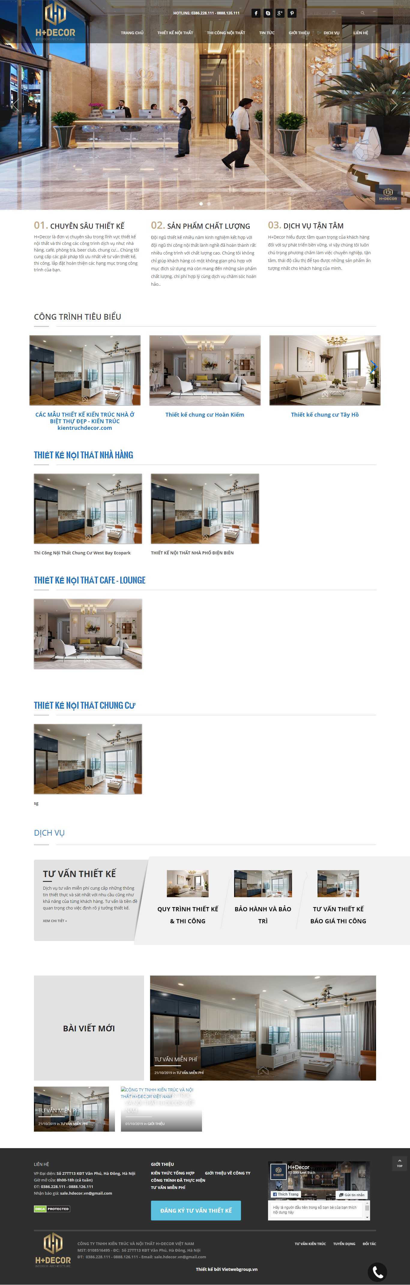 Thiết kế Web có sẵn kientruchdecor.com