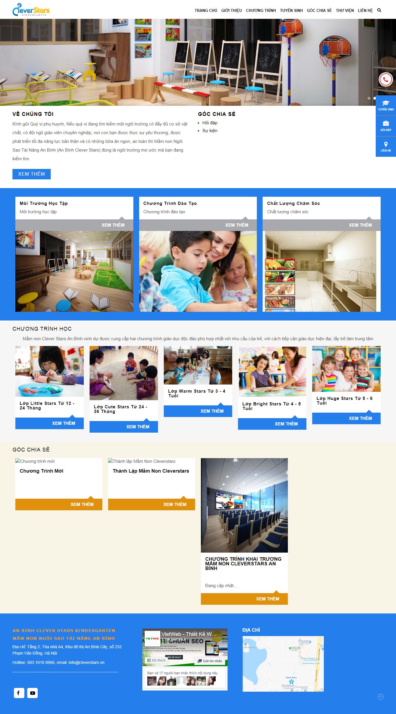 Thiết kế Web trường học cleverstars.vn