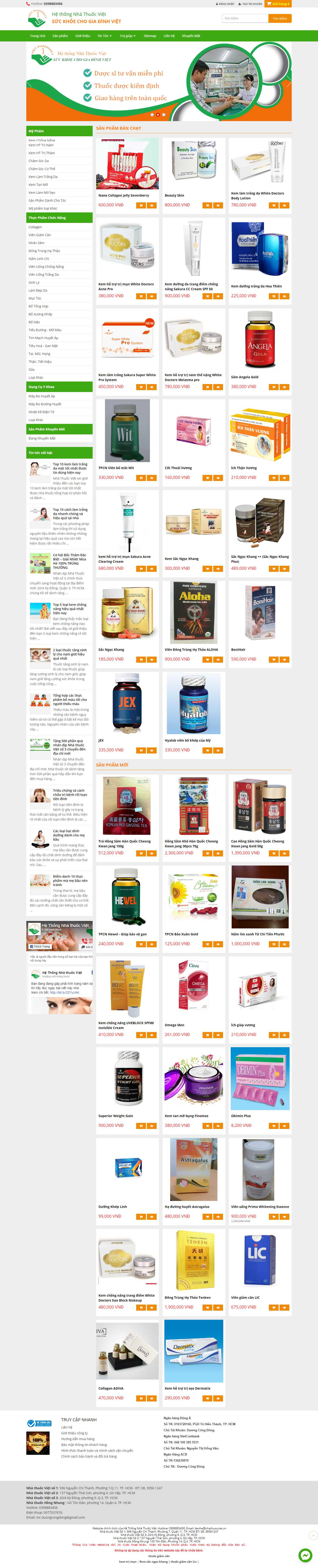 Thiết kế Web hiệu thuốc nhathuocviet.vn