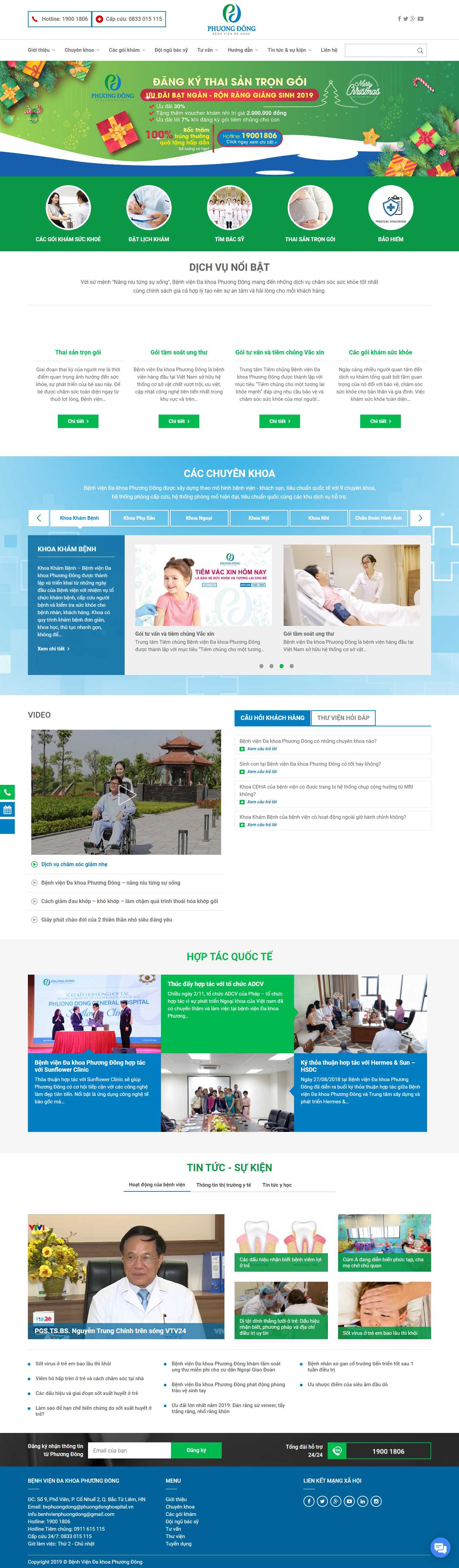 Thiết kế Web bệnh viện benhvienphuongdong.vn