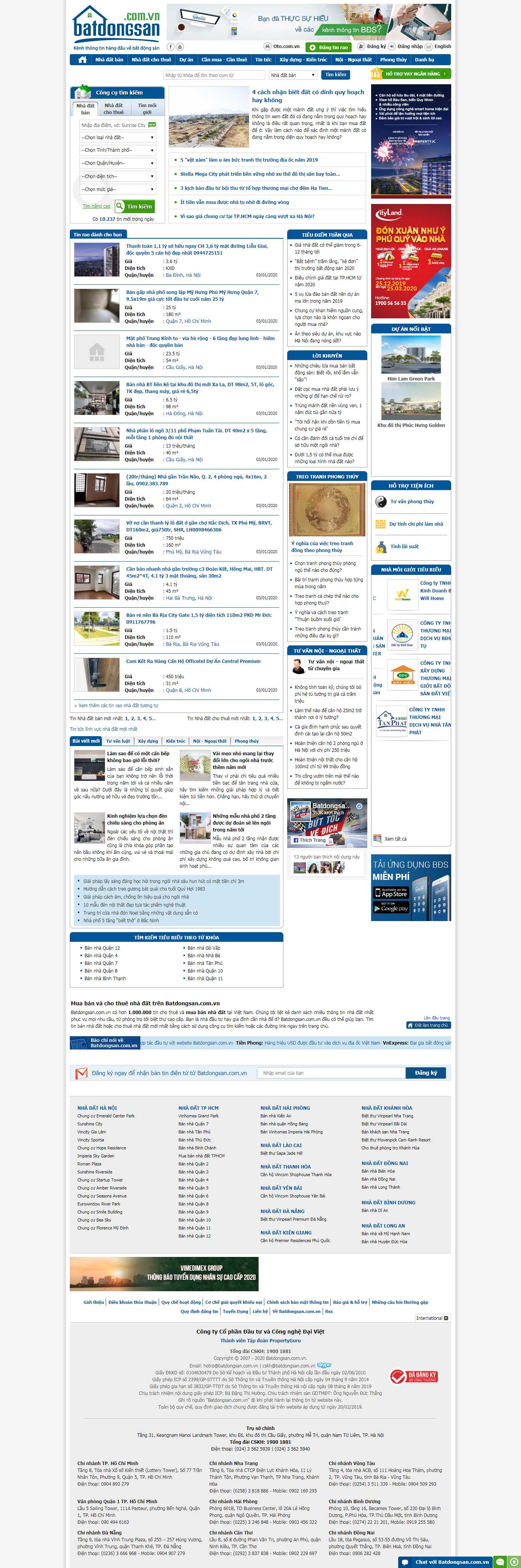 Thiết kế Web bất động sản batdongsan.com.vn