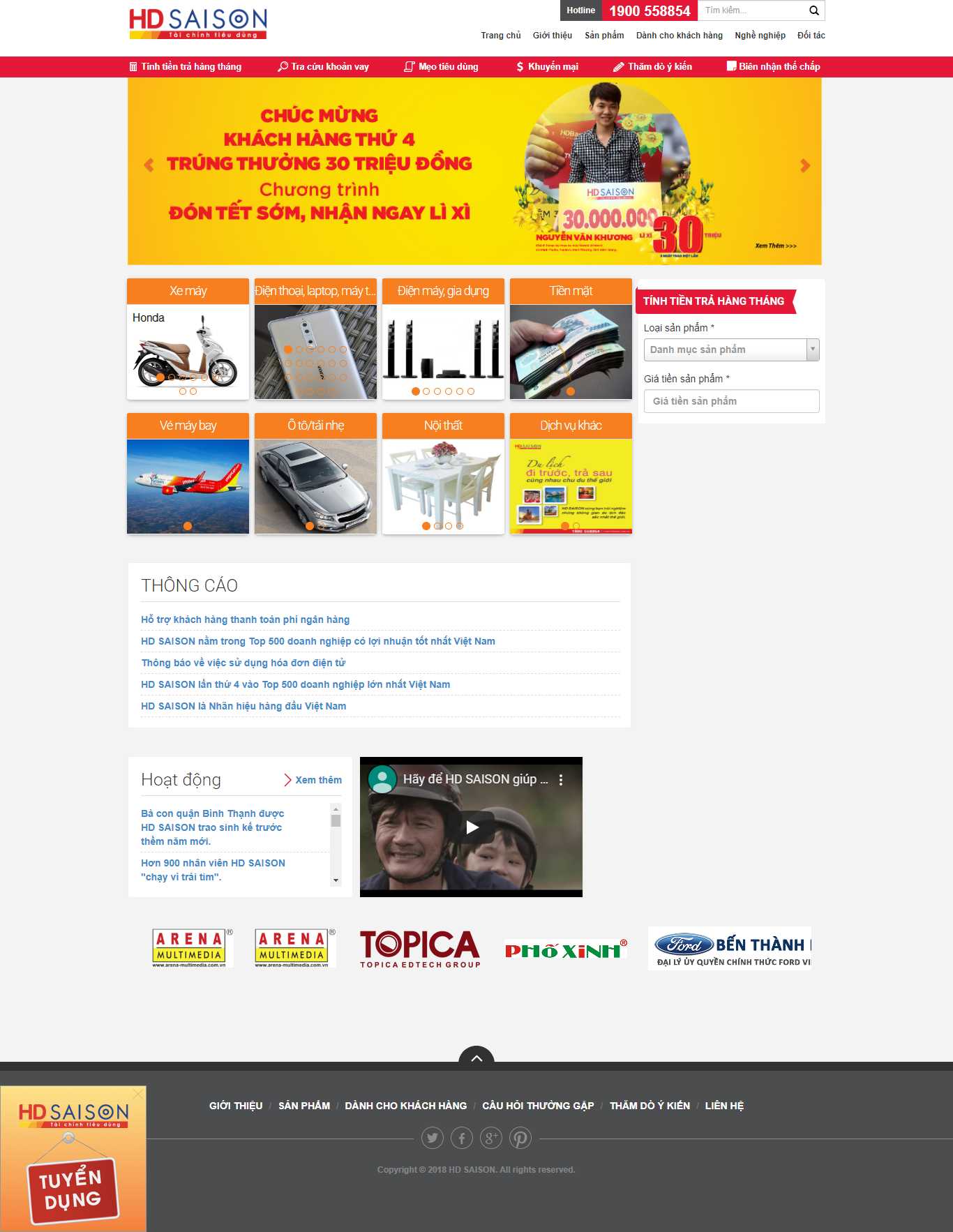 Thiết kế Web tài chính hdsaison.com.vn