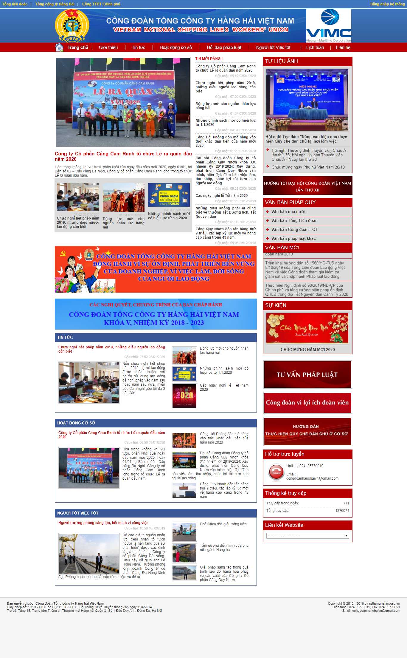 Thiết kế Web hàng hải cdhanghaivn.org.vn