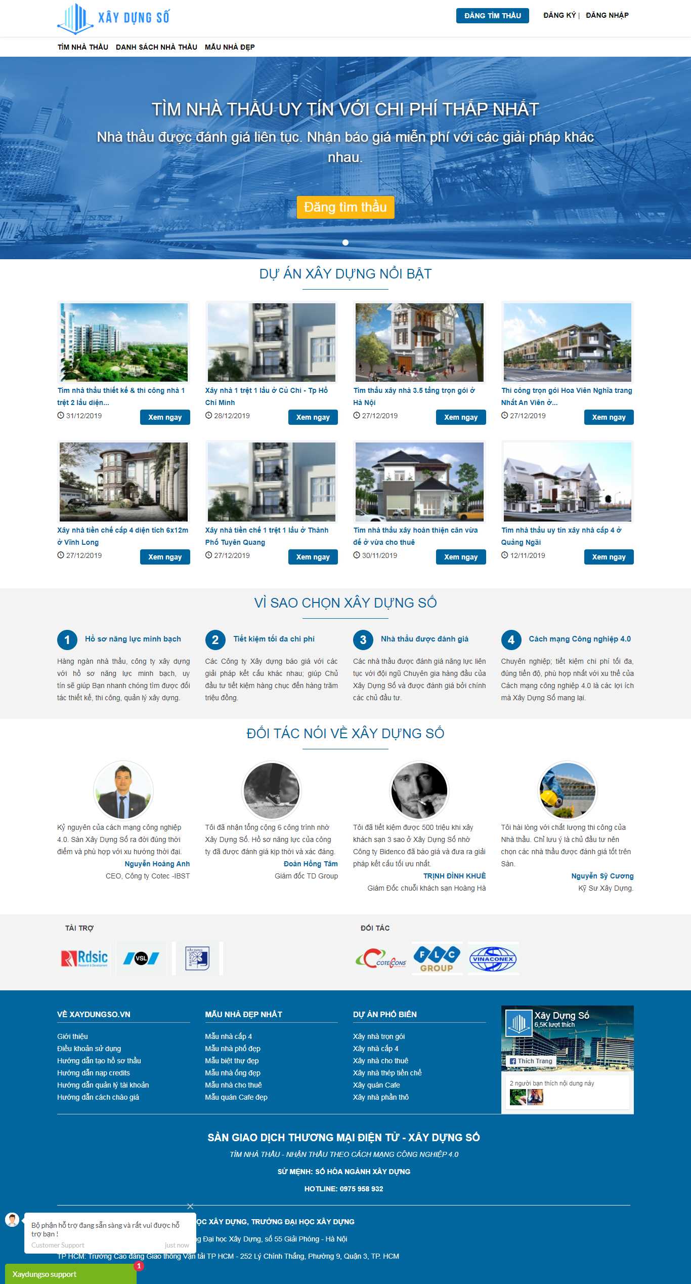 Thiết kế Web xây dựng xaydungso.vn