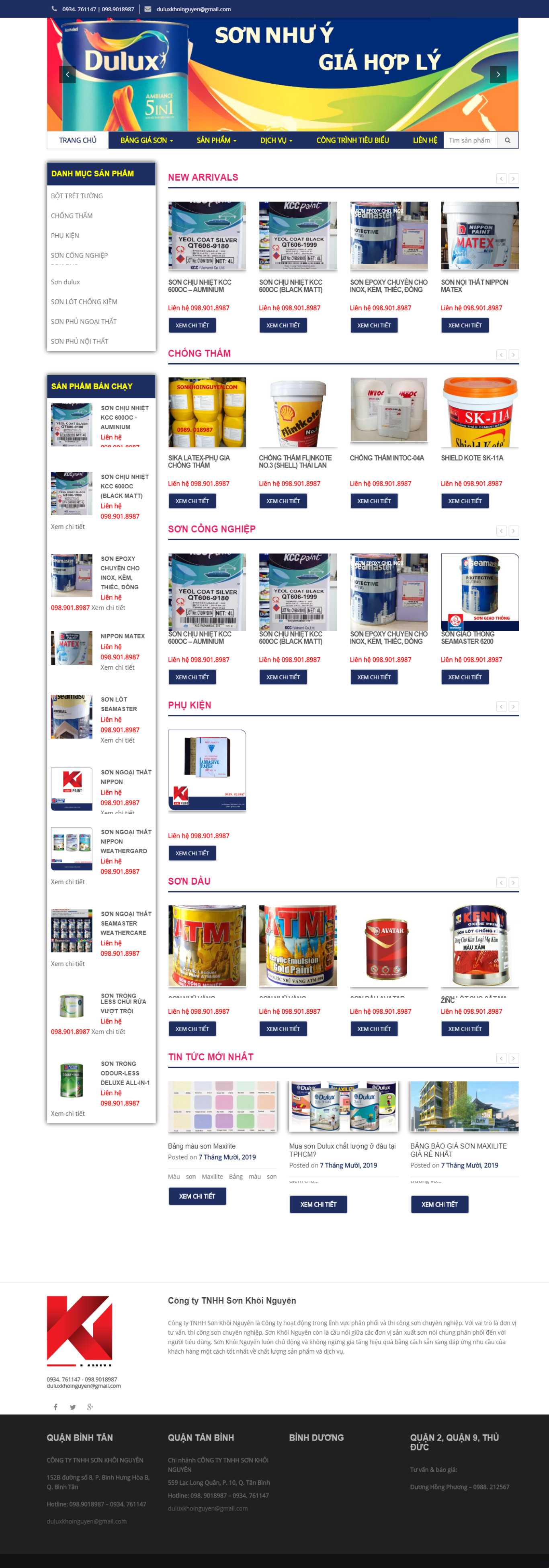 Thiết kế Web bán sơn sonkhoinguyen.com