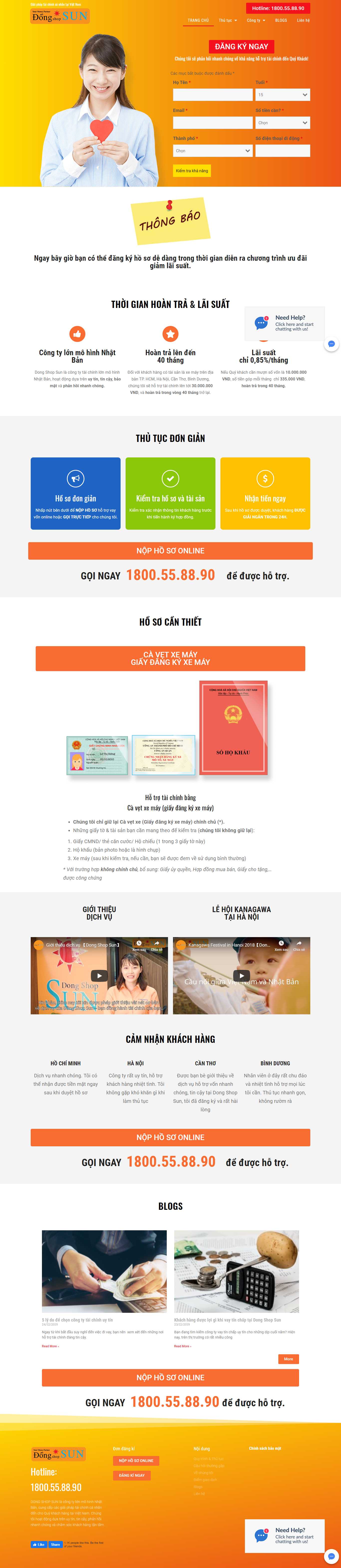 Thiết kế Web cao cấp dongshopsun.vn