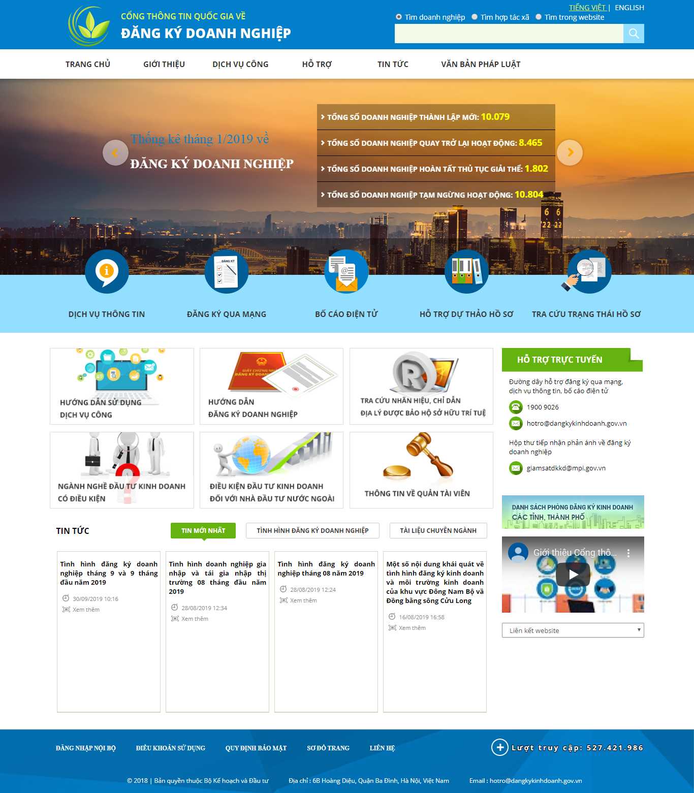Thiết kế Web nhà nước dangkykinhdoanh.gov.vn