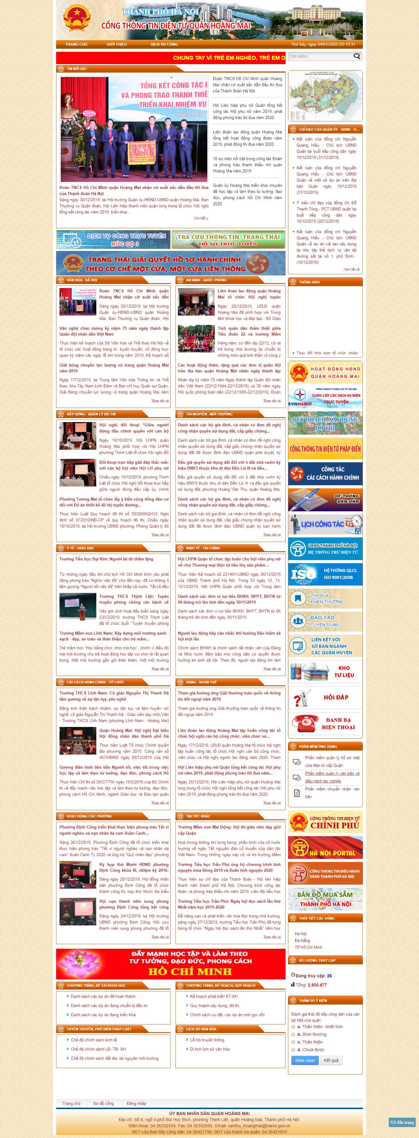 Thiết kế Web nhà nước hoangmai.hanoi.gov.vn