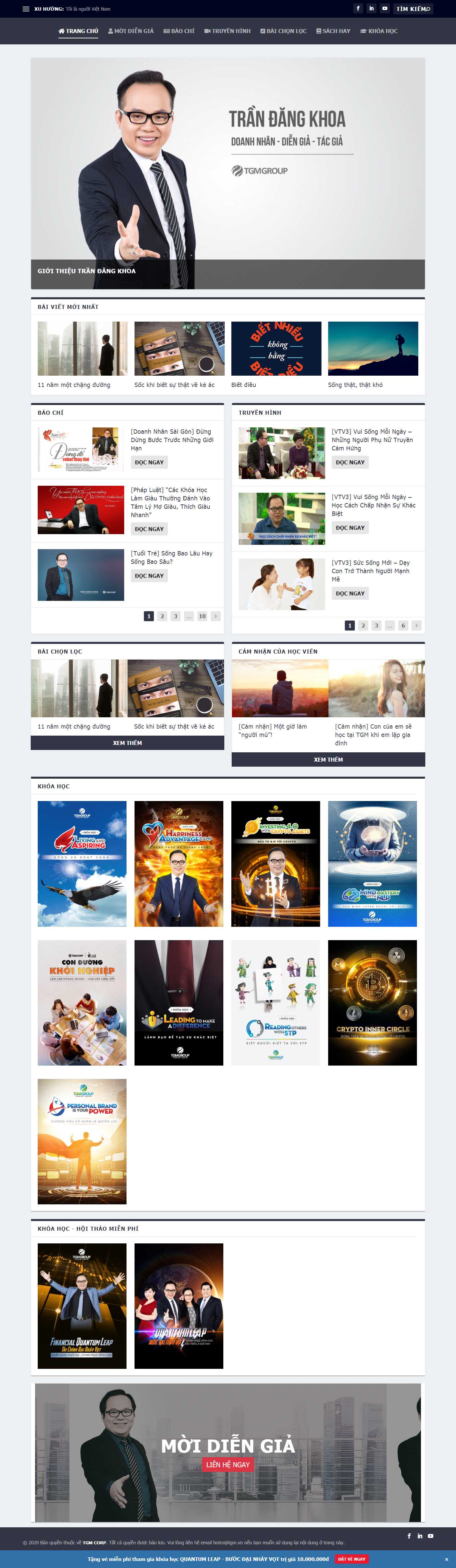 Thiết kế Web người nổi tiếng trandangkhoa.vn