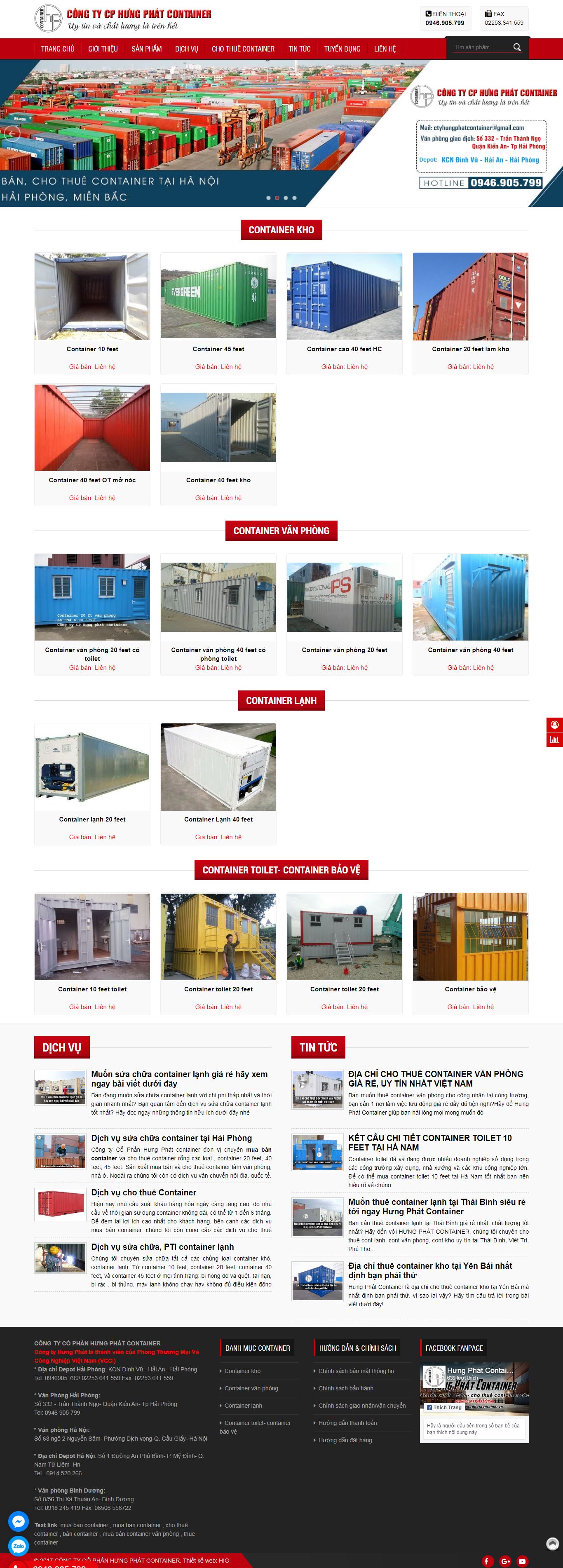 Thiết kế Web mua bán container hungphatcontainer.com