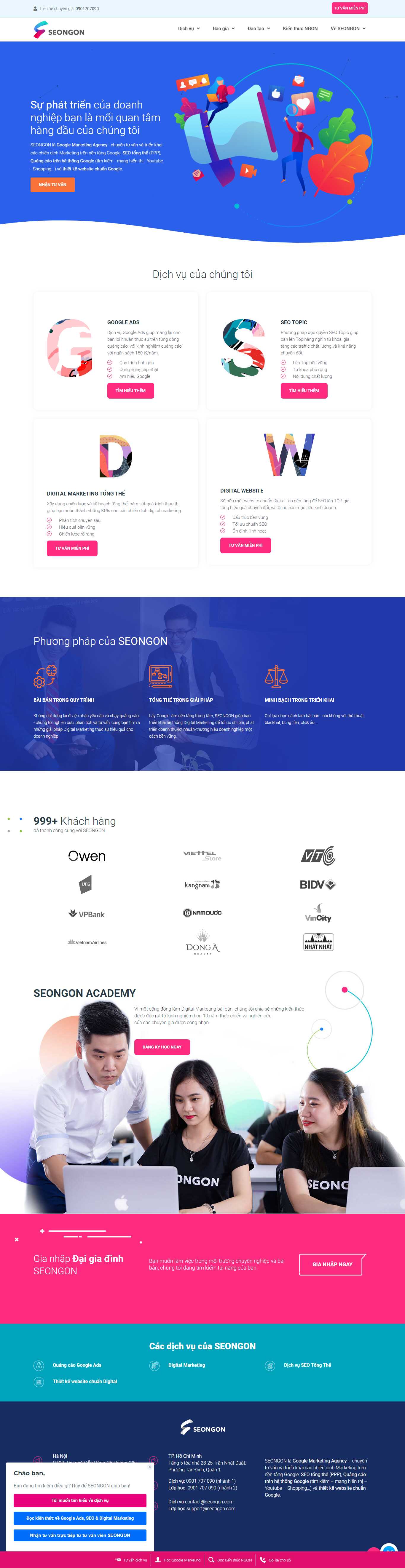 Thiết kế Web quảng cáo google seongon.com