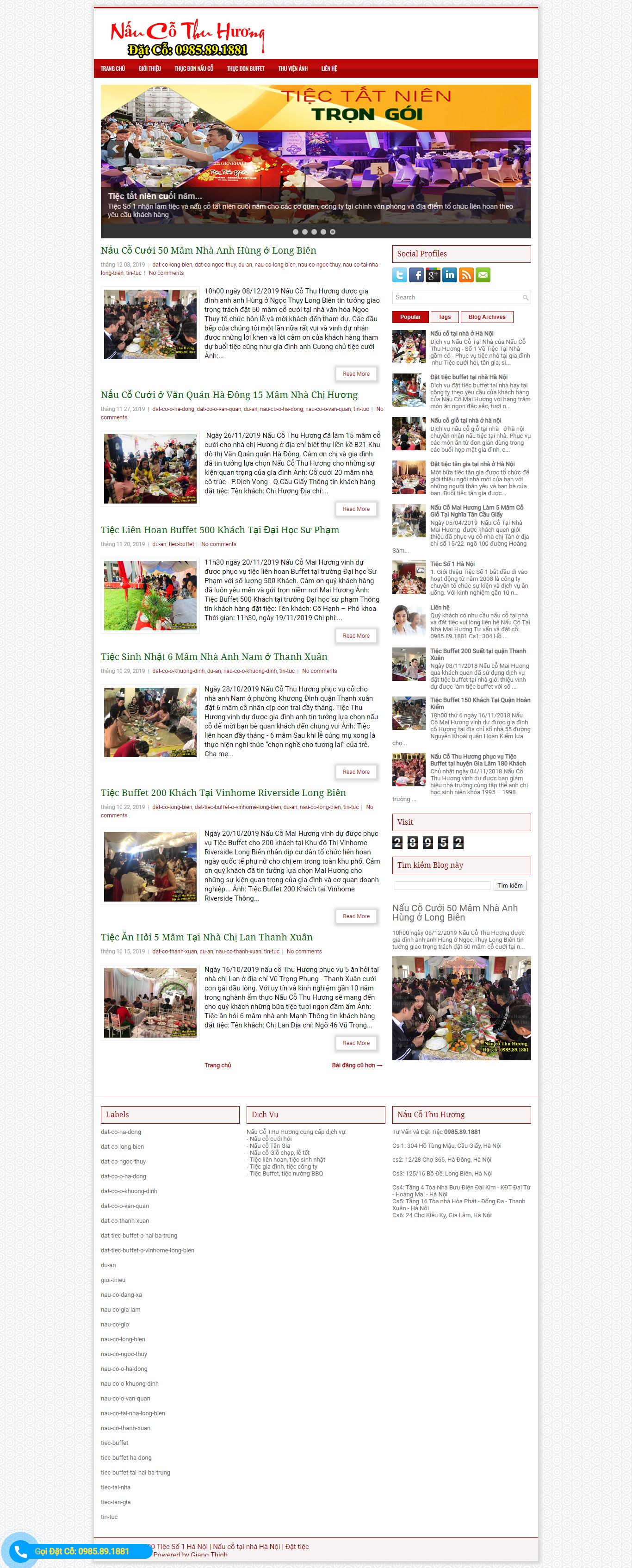 Thiết kế Web đặt tiệc buffet tiecso1.com