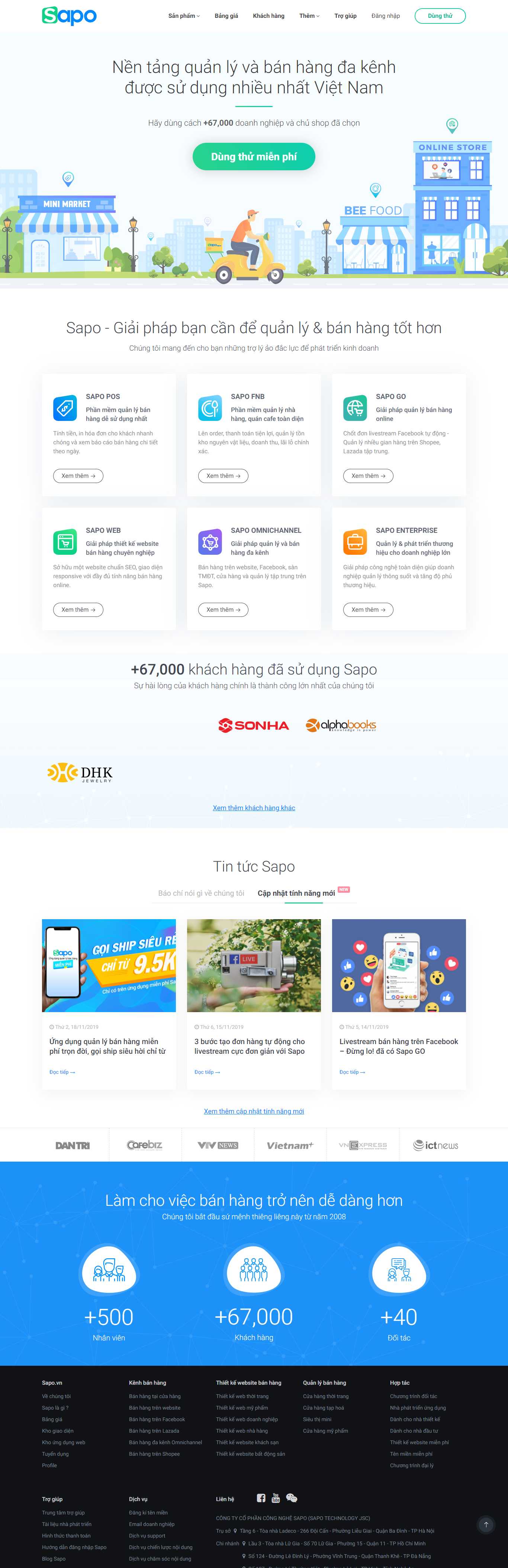 Thiết kế Web quảng cáo facebook sapo.vn