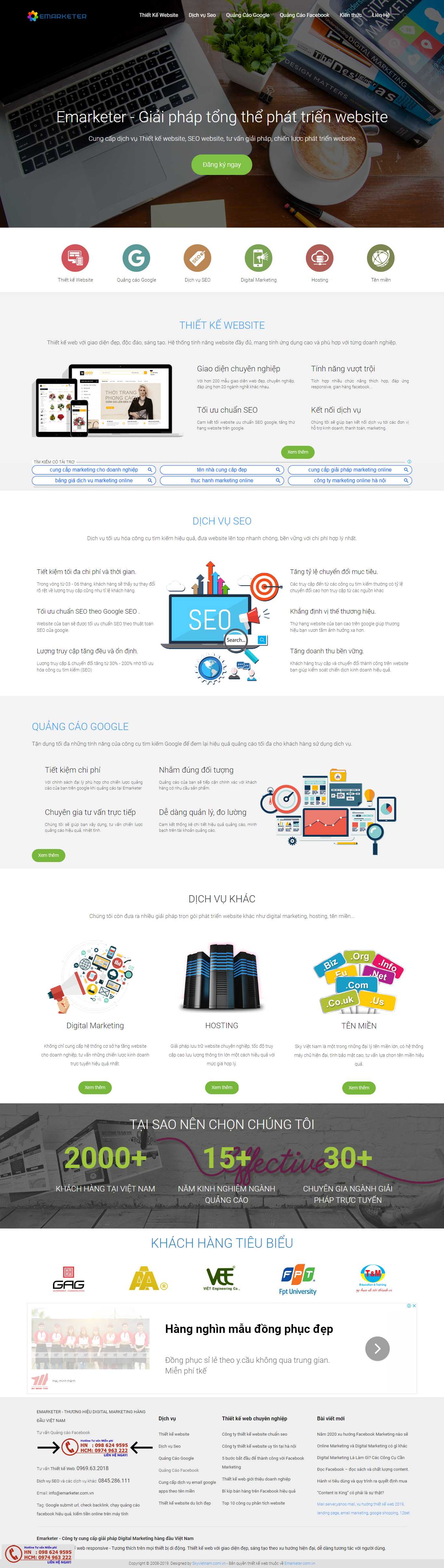 Thiết kế Web quảng cáo facebook emarketer.com.vn