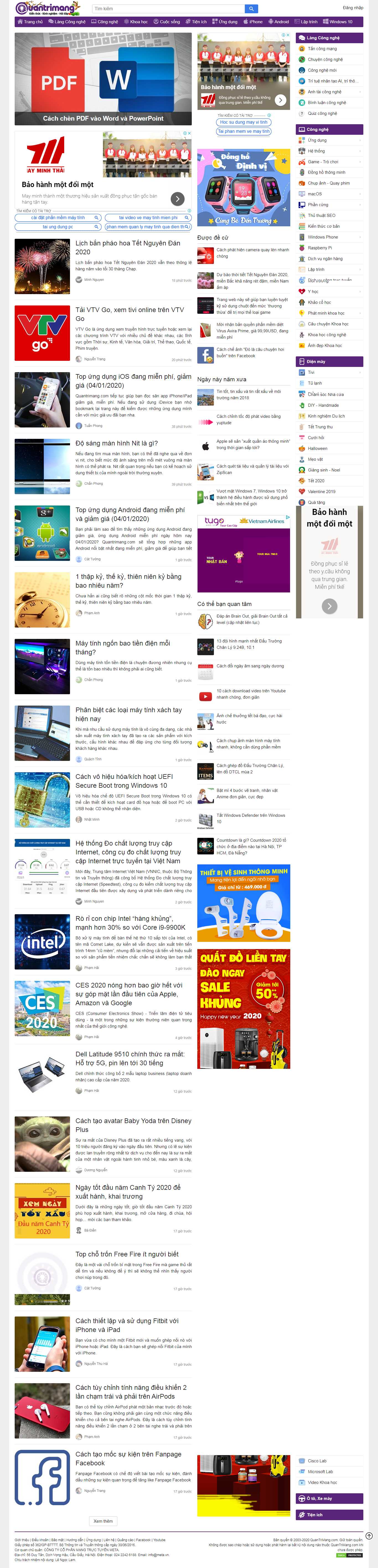 Thiết kế Web công nghệ thông tin quantrimang.com