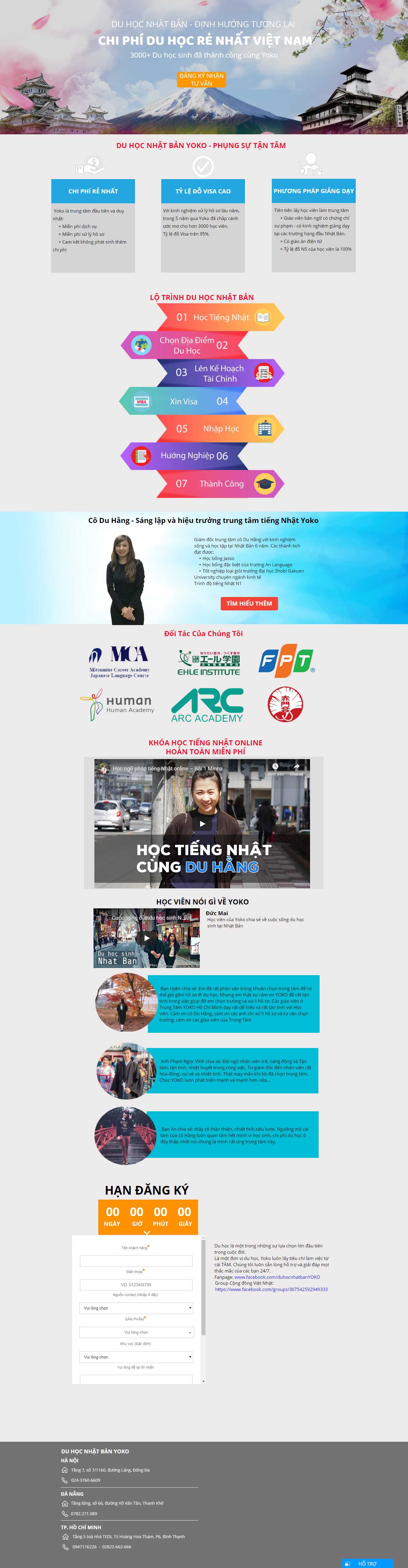 Thiết kế Web du học nhật bản duhoc.yoko.edu.vn