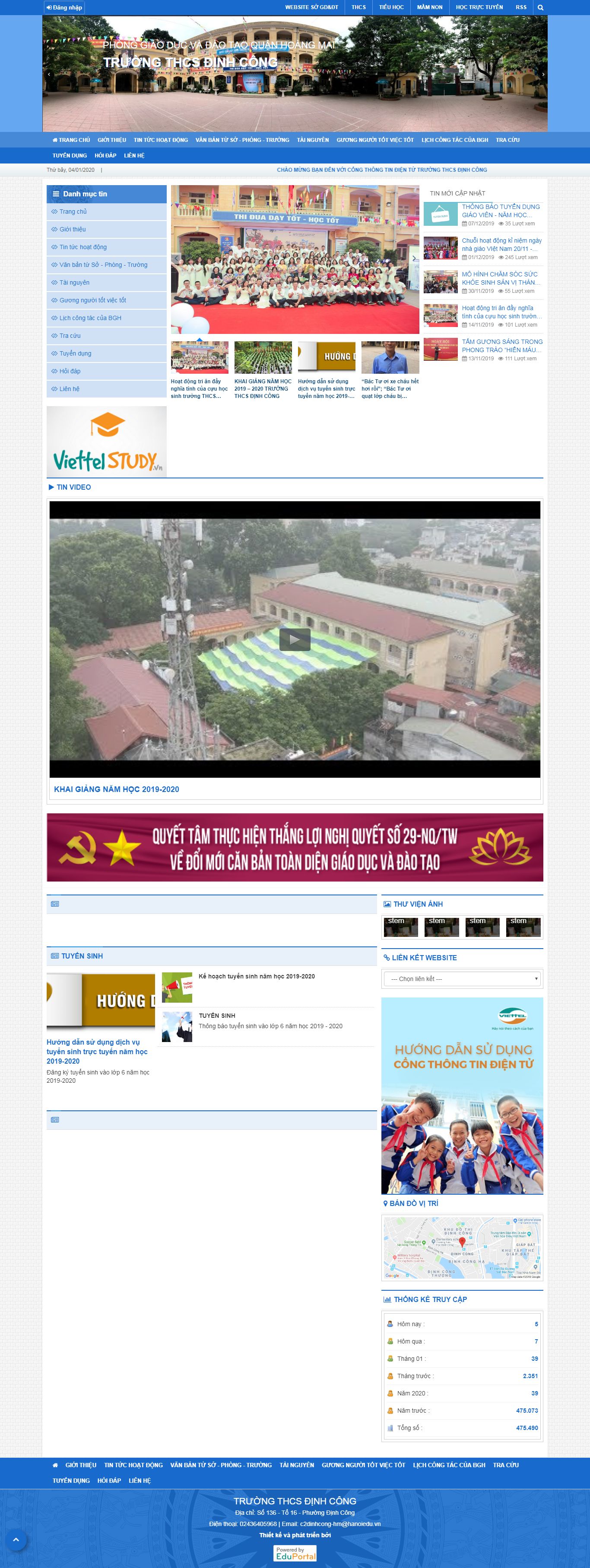 Thiết kế Web trung học cơ sở thcsdinhcong.edu.vn
