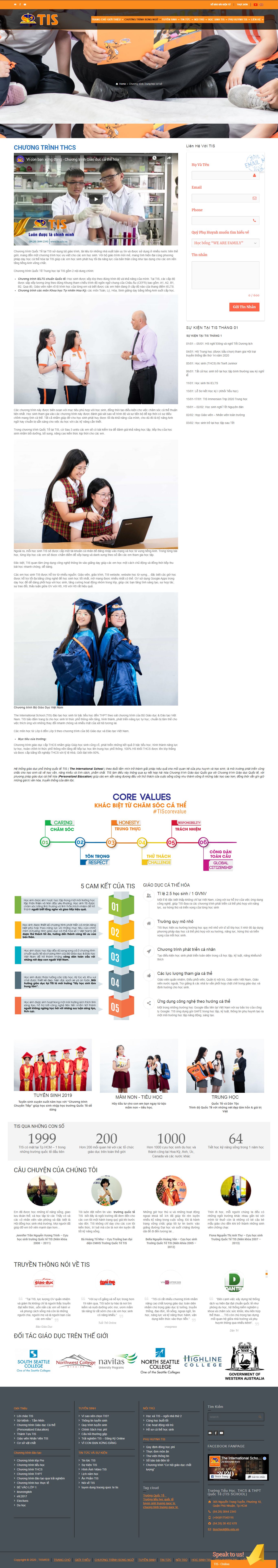 Thiết kế Web trung học cơ sở tis.edu.vn