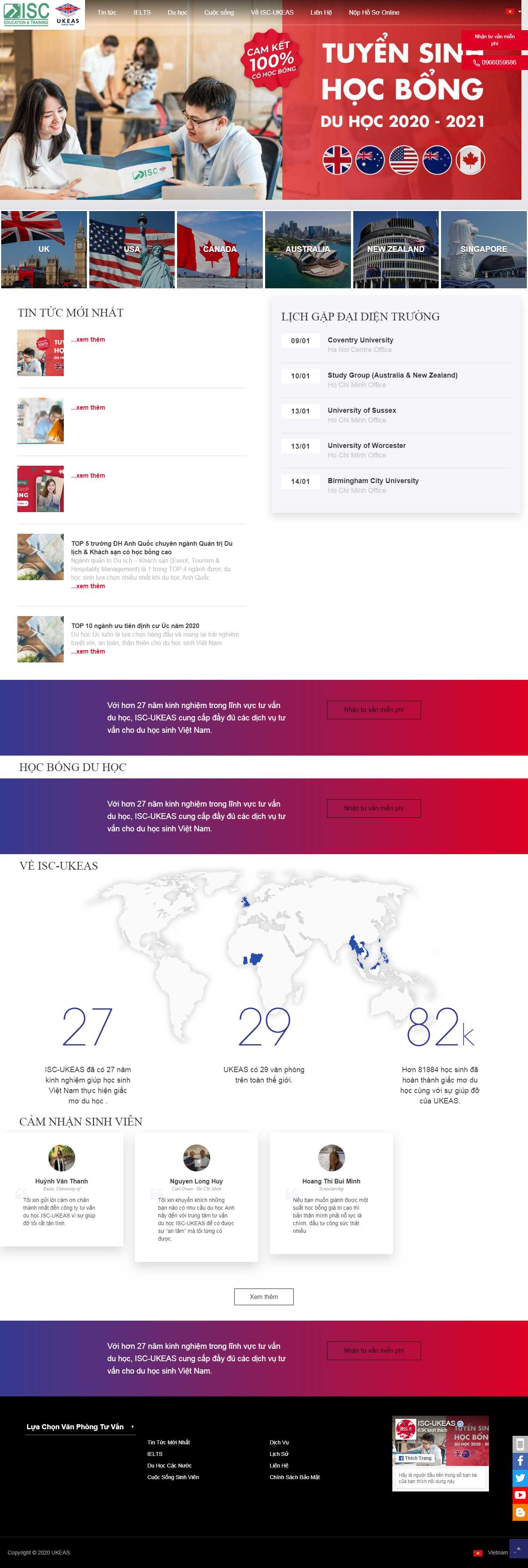 Thiết kế Web du học anh isc-ukeas.com