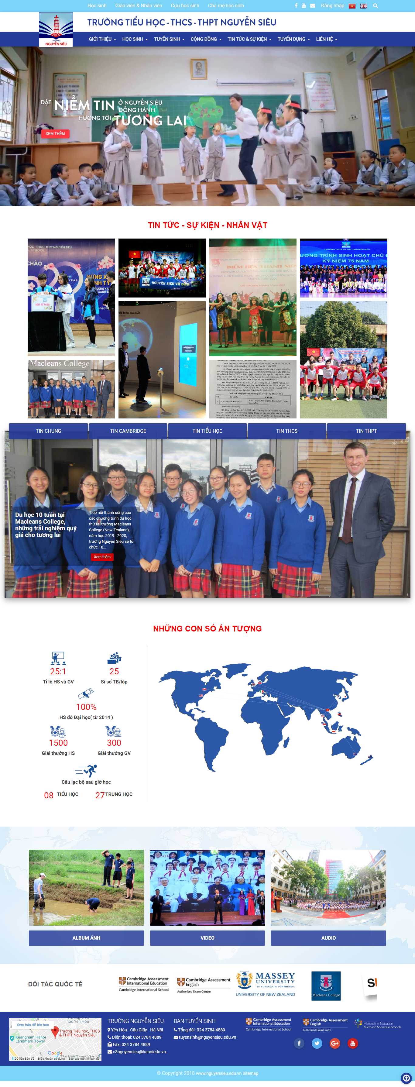 Thiết kế Web trường cấp 1 nguyensieu.edu.vn